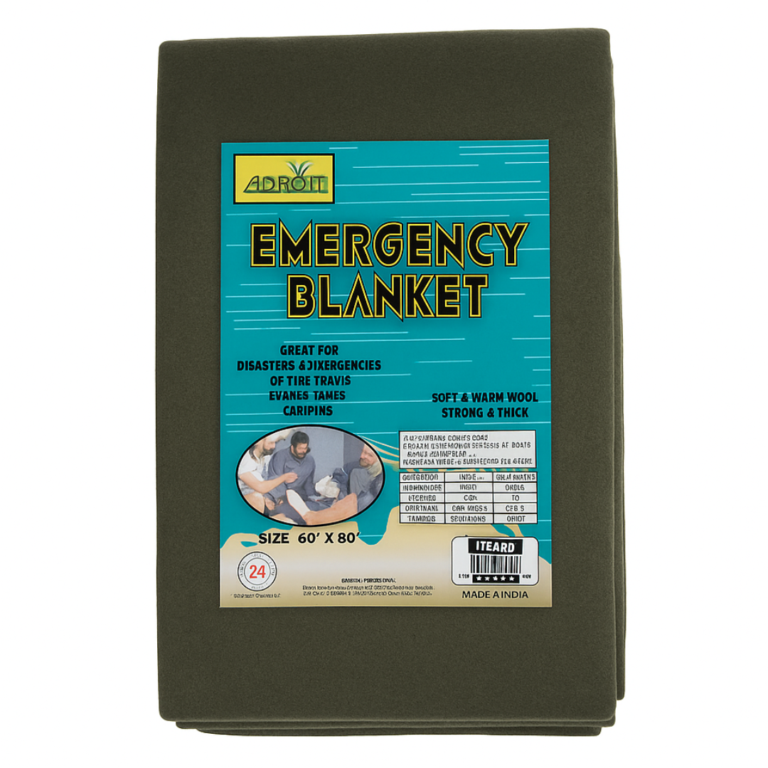 60" x 80" 70% Wool Synthetic Blend Olive Green Blanket  - CAM-50121