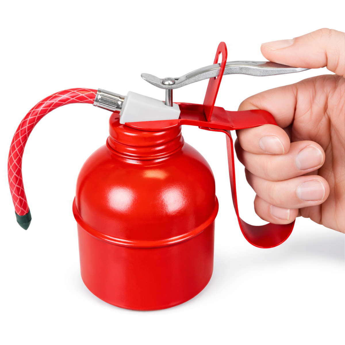 300cc Oil Can With 6" Flexible Hose | Durable Steel Construction | Essential Tool for Mechanics or DIY Enthusiast