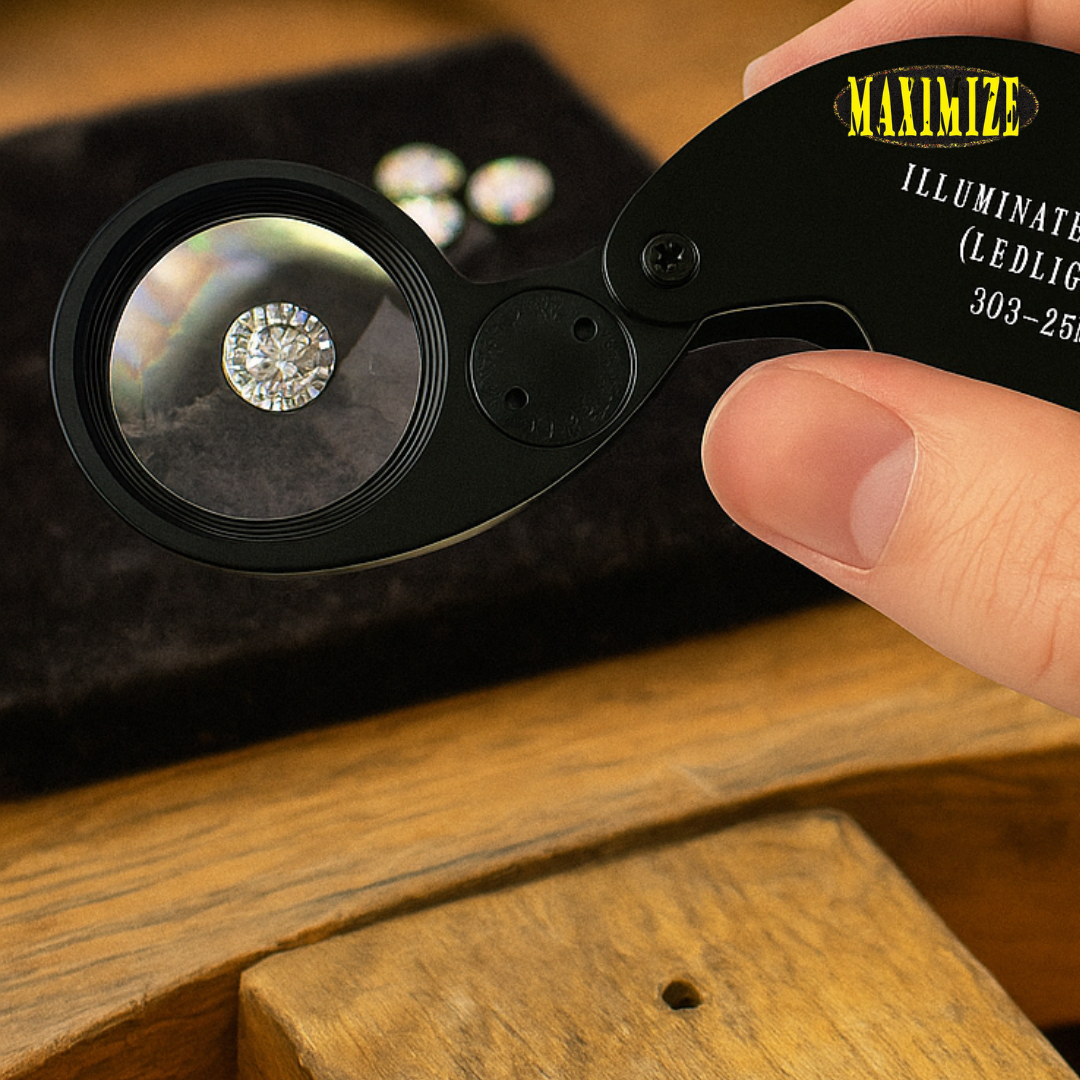 Black Jeweler's Loupe with LED Light - 30X Power  - MG-92130