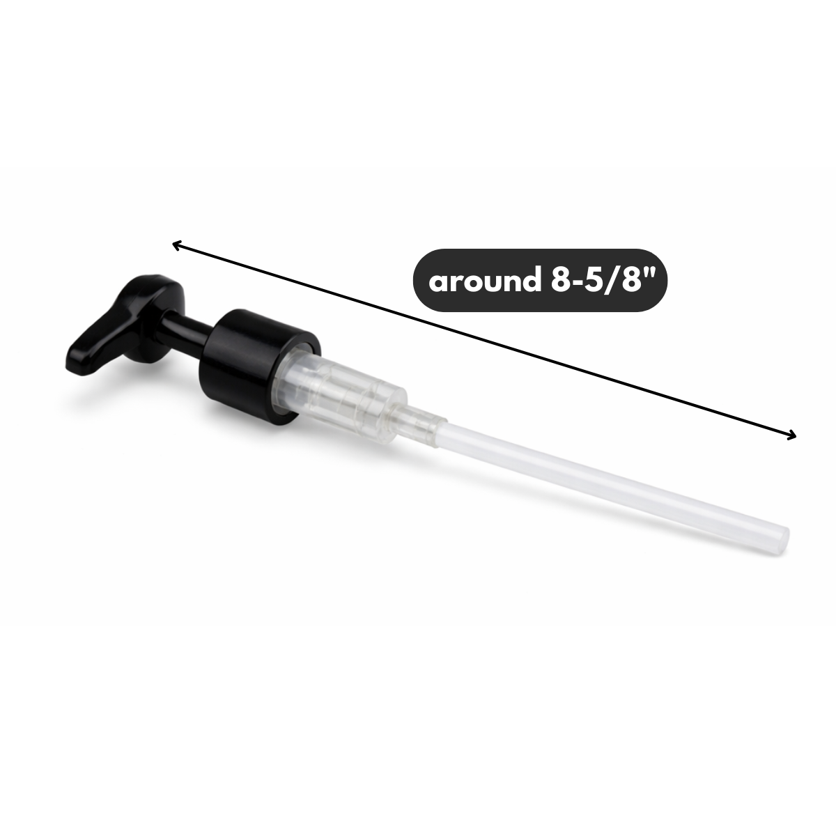 Soap Dispenser Pump Replacement Heads – Locking Pump, Black, Trim-to-Fit Dip Tube, Pack of 5