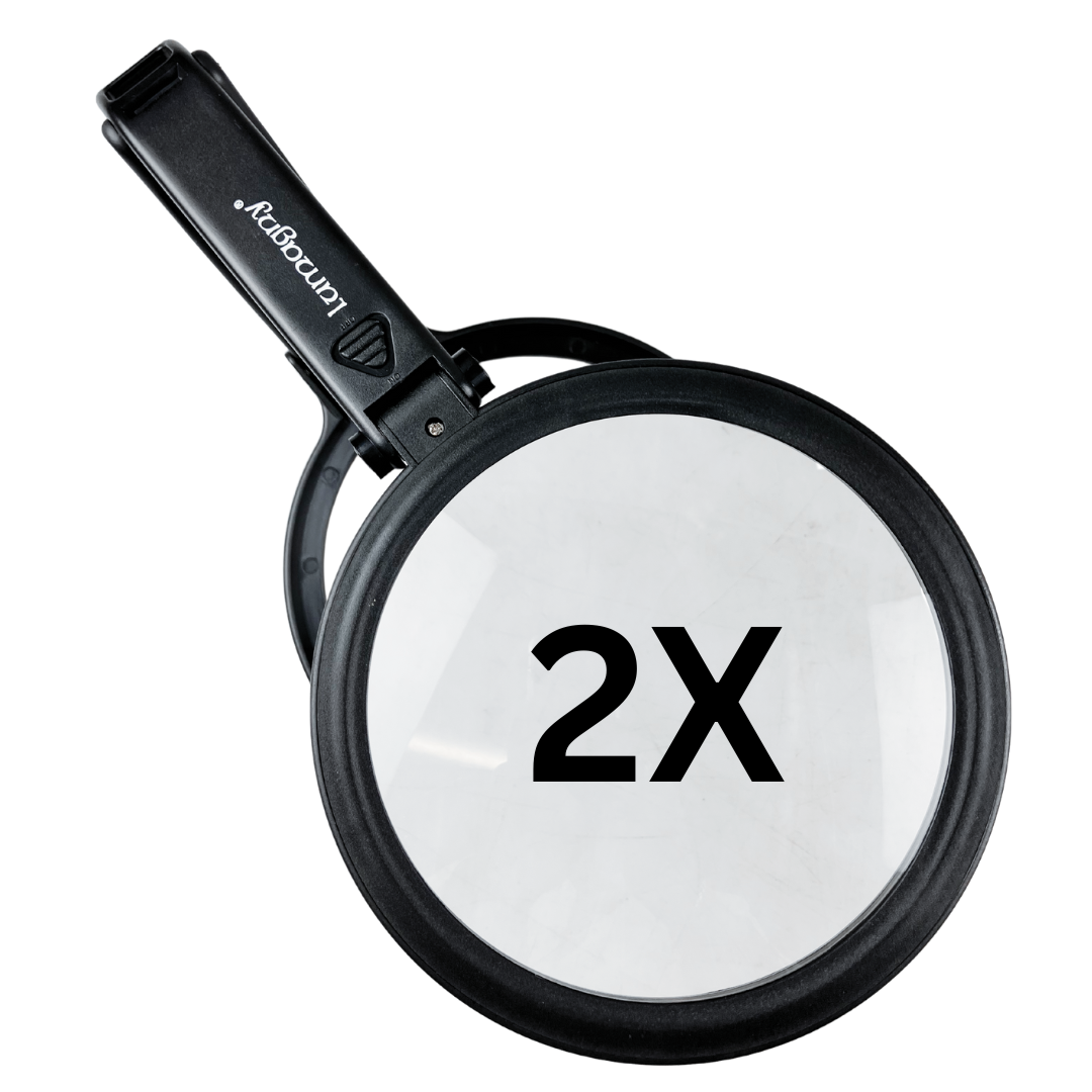 2x Jumbo LED Light Magnifier - 5 Inch Lens - Folding Stand For Hands-Free Operation  - MP-14547