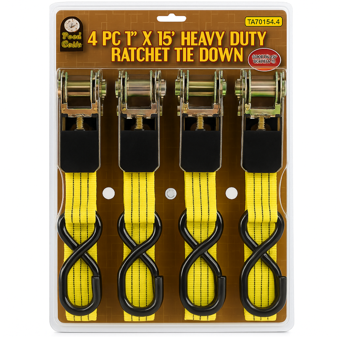 4 Piece Heavy Duty Ratchet Tie Down Set