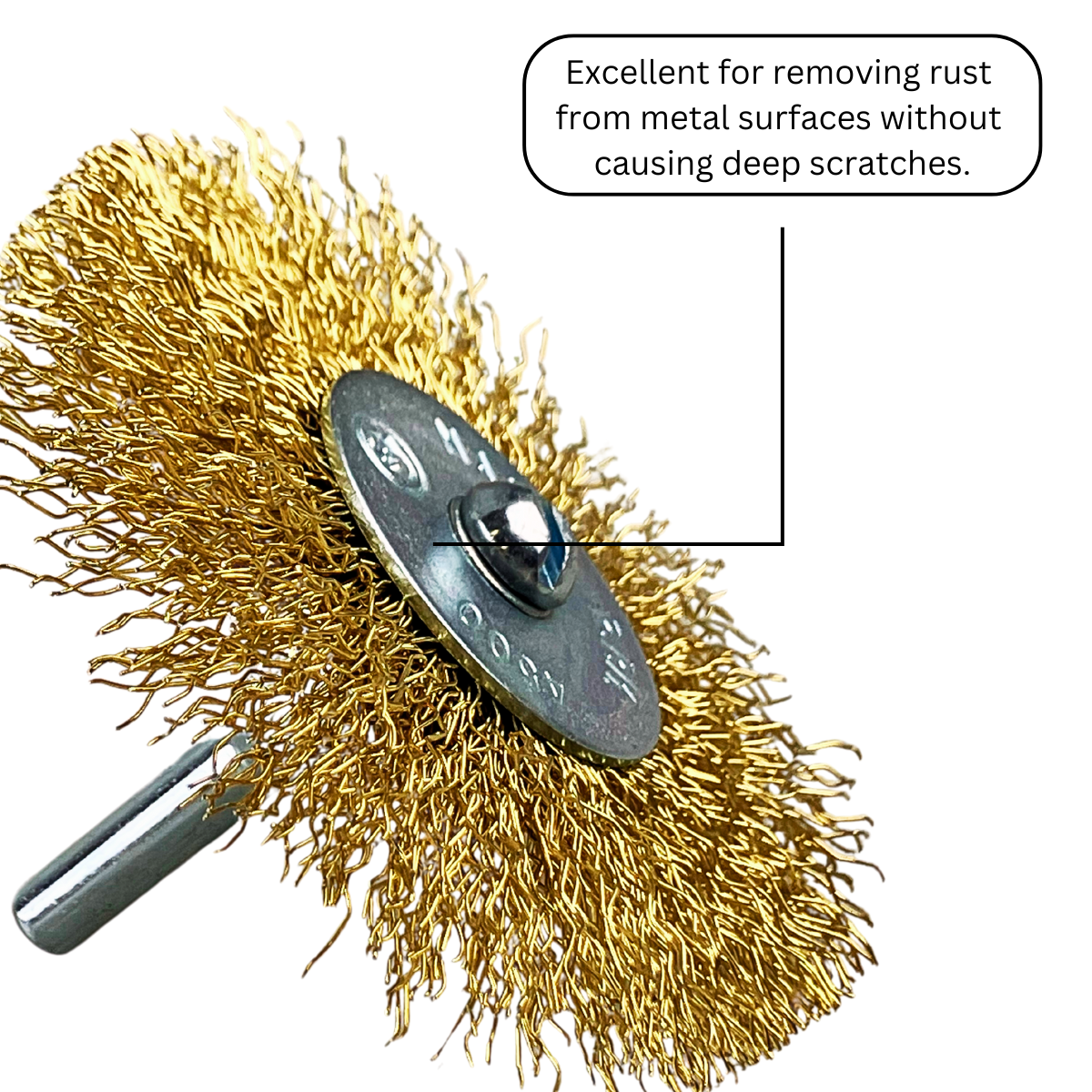 5-Pc Brass Wire Wheel Set | 1" to 3" (2.54 cm to 7.62 cm) Diameter | Includes 3 Shanks | for Standard Drills