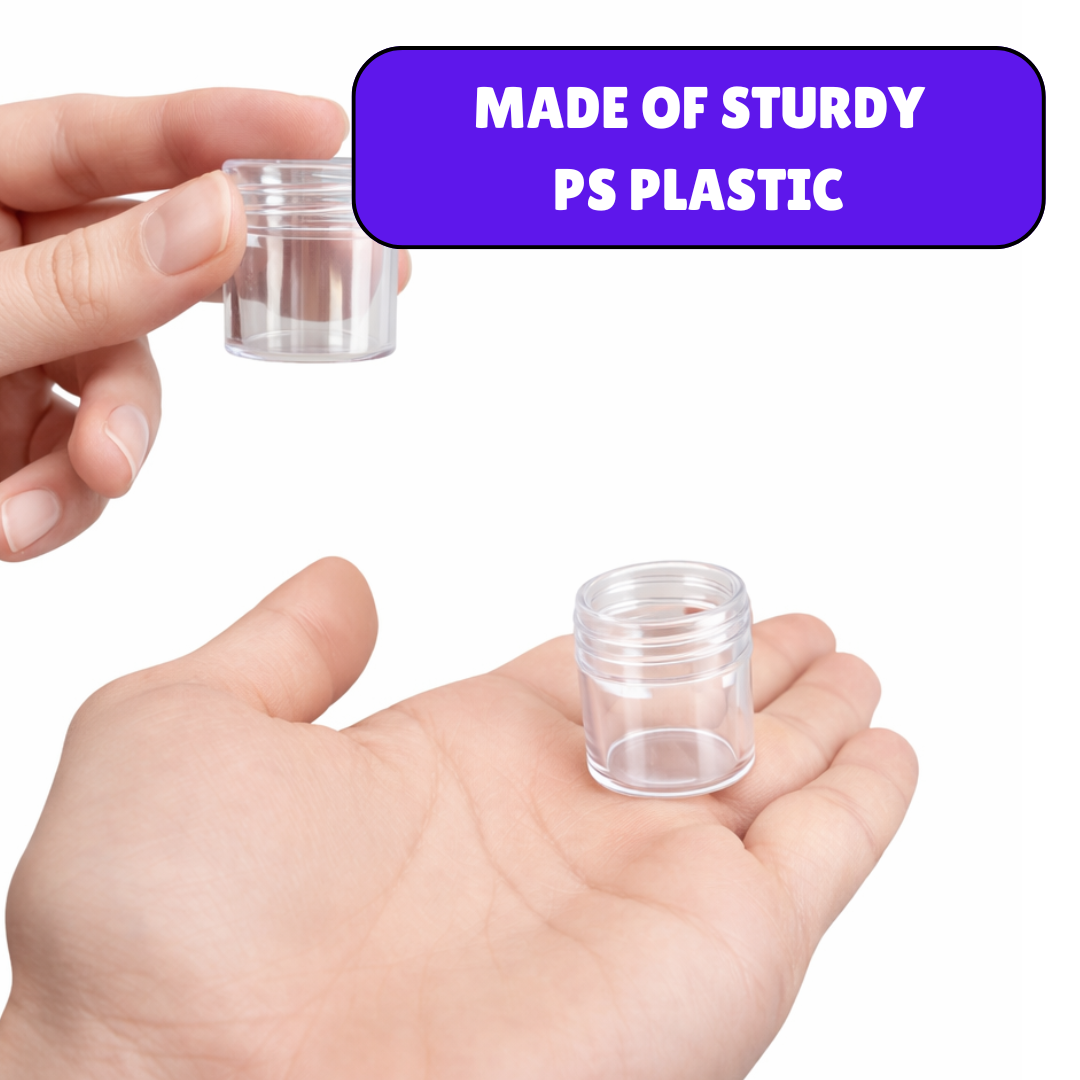 30 Pc Crafter's and Collector's Clear Plastic Box Set | 30 Self-Closing Canisters 0.86" Diameter x 1" Tall | 6.25" (15.88 cm) x 5.25" (13.34 cm) Box | Perfect for Buttons, Beads & More! Visit the BIN BUDDY Store