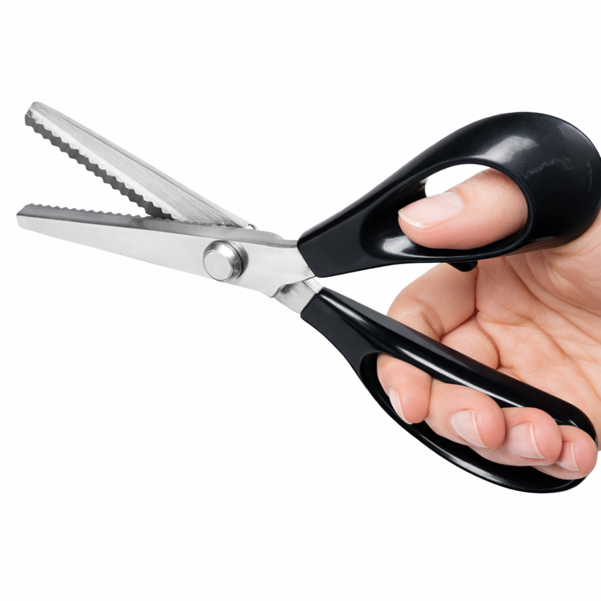 8-Inch Pinking Shears with Scalloped Edge – Heavy-Duty Fabric Cutting Scissors with Plastic Grip Handles for Sewing, Crafts, Paper & Leather