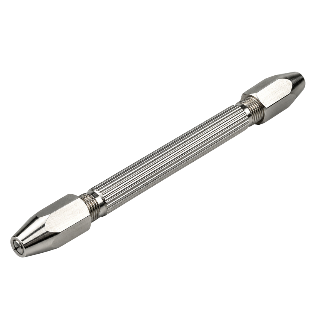 Double Ended Pin Vise Set, 0.5mm to 3mm Mini Hand Drill Holder, Stainless Steel Precision Manual Drill Chuck with Textured Grip, Hex Ends, Jewelry Making, Hobby, Craft, Model Work, Pack of 2