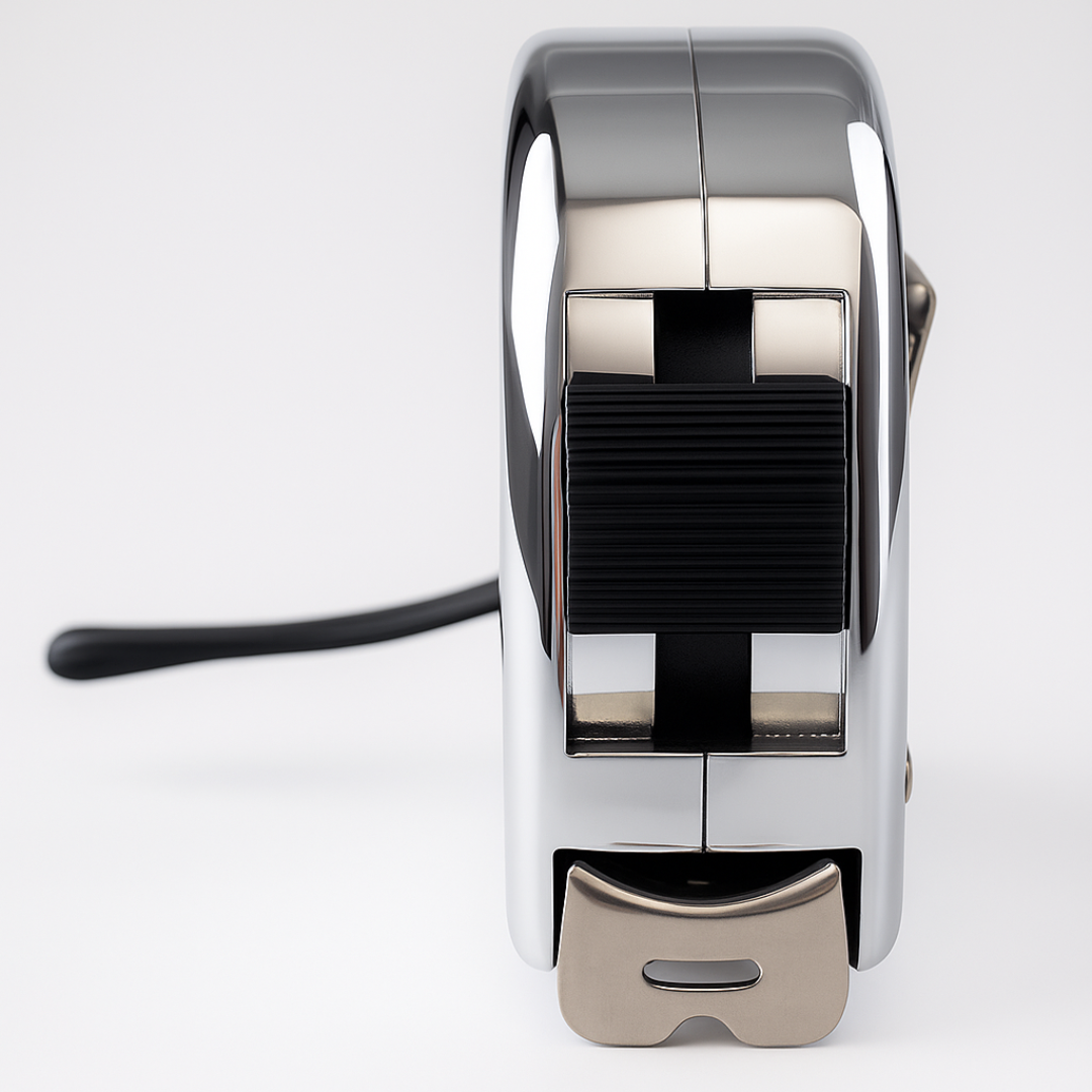 33 Ft Heavy Duty Tape Measure – 1" Wide Metal Blade with Belt Clip & Locking Mechanism – Professional Chrome Finish Measuring Tool