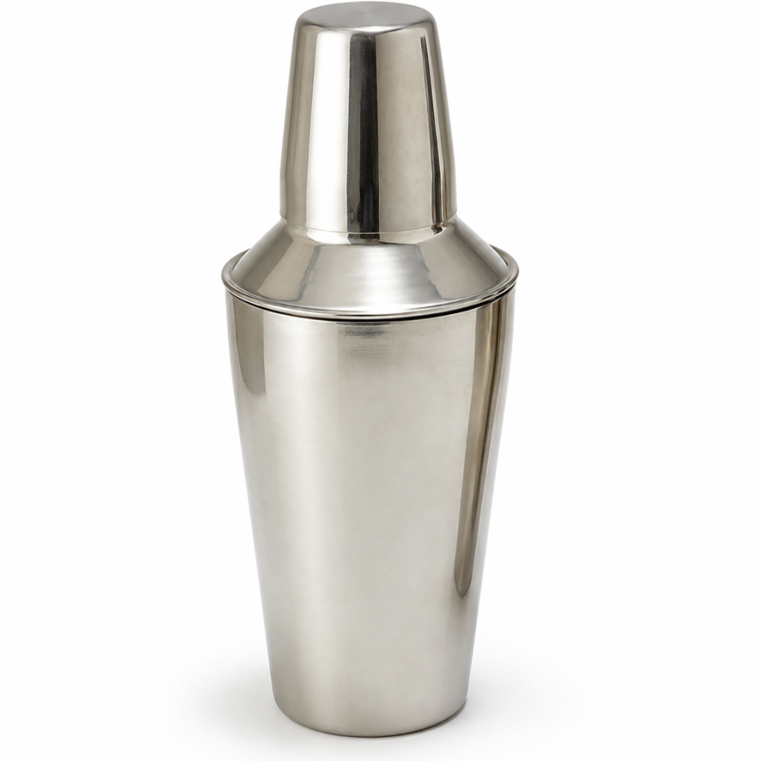 3 Piece Stainless Steel Cocktail Shaker Set, 500 mL Drink Mixer with Built-In Strainer Lid & Cap, Martini and Cocktail Shaker for Home Bar or Restaurant – U-81505