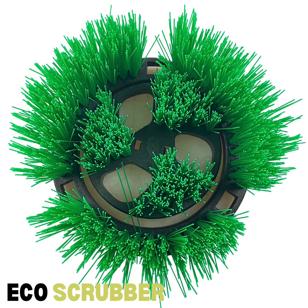 Eco-Scrubber Hydro Power Brush – Patented Water-Driven Rotating Scrubber with Telescopic Handle – No Electricity or Batteries – Outdoor Cleaning for RVs, Decks, Siding & More