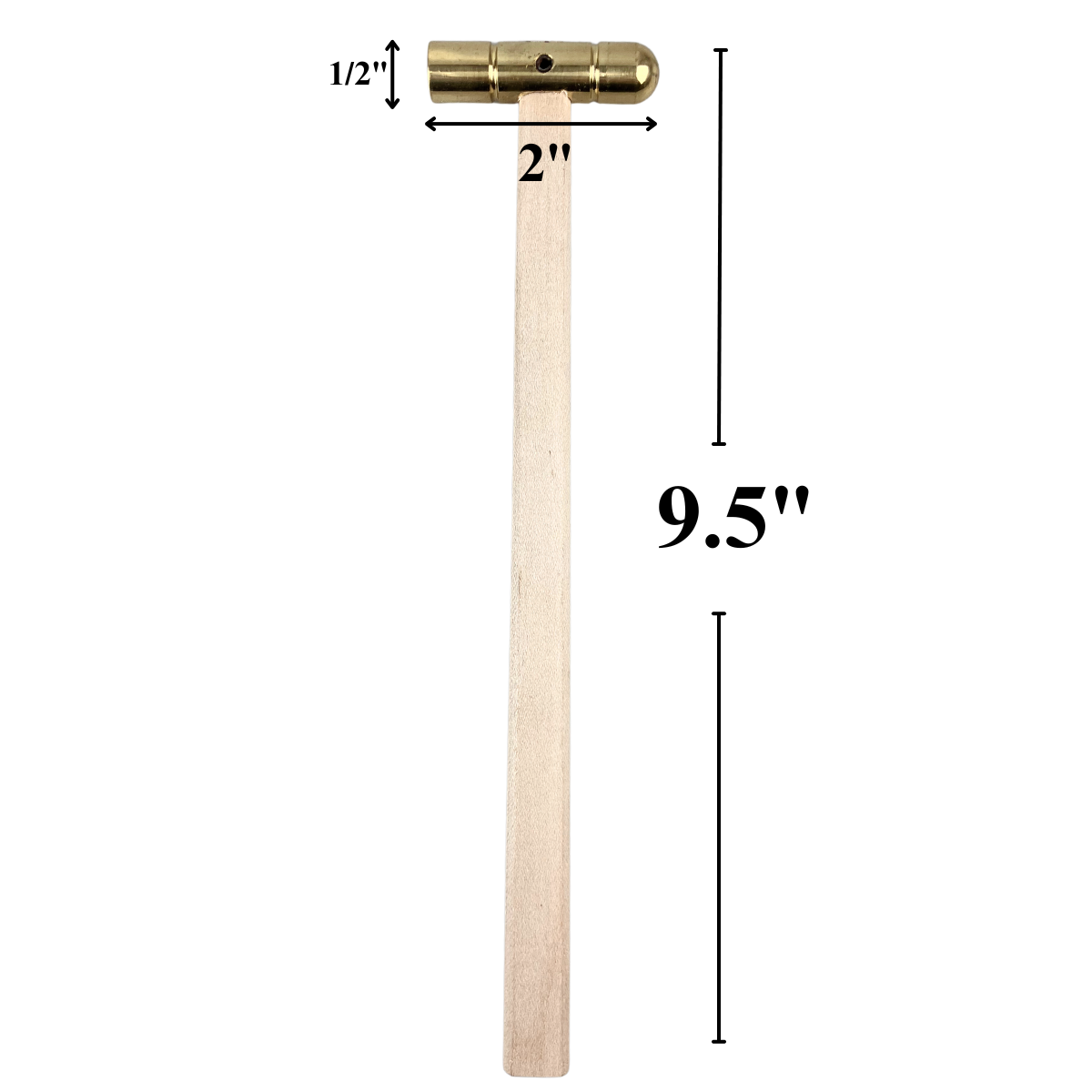 8.5" Brass Head Hammer | 1/2" Dome & Flat Striking Surfaces  - PH-28052