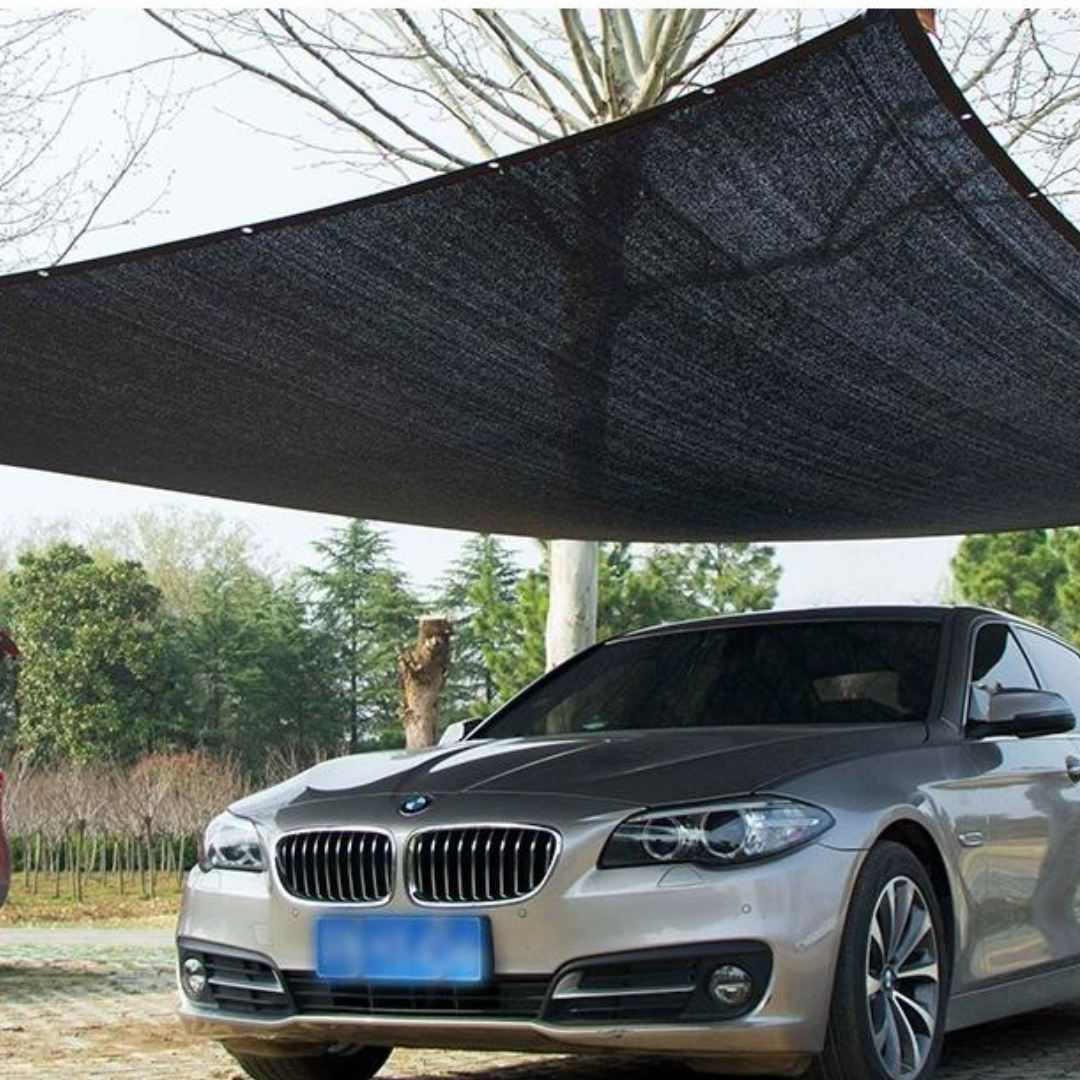 Sunshade Net | 8' x 10' Black HDPE | UV Protection | Breathable Knitted Fabric | Reinforced Grommets | Versatile Outdoor Use