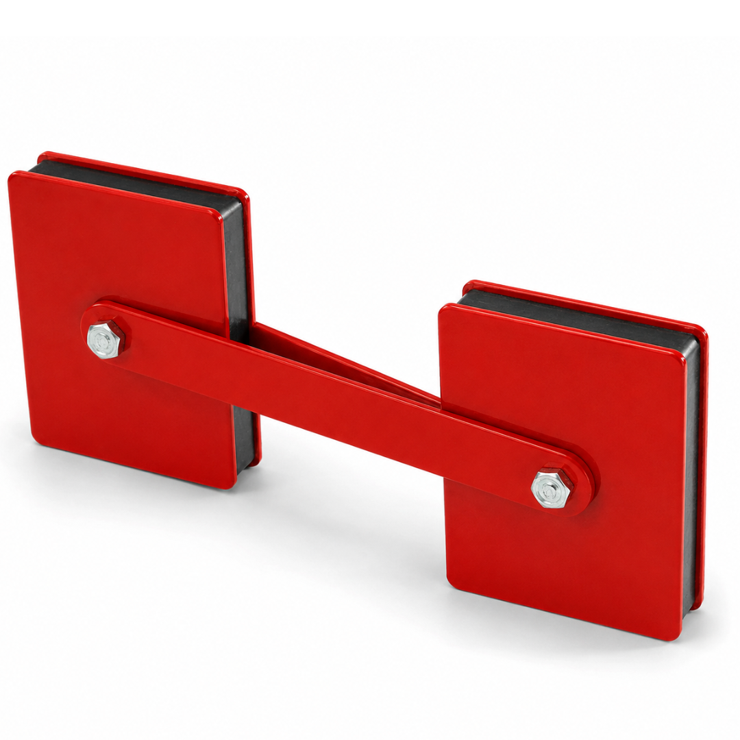 Heavy Duty Welding Magnet Holder, 5 lb Red Metal Magnetic Welding Support for Workshop, Machine Shop, Field Welding, Metal Holding, Angled Welding, Nails & Screws Pickup