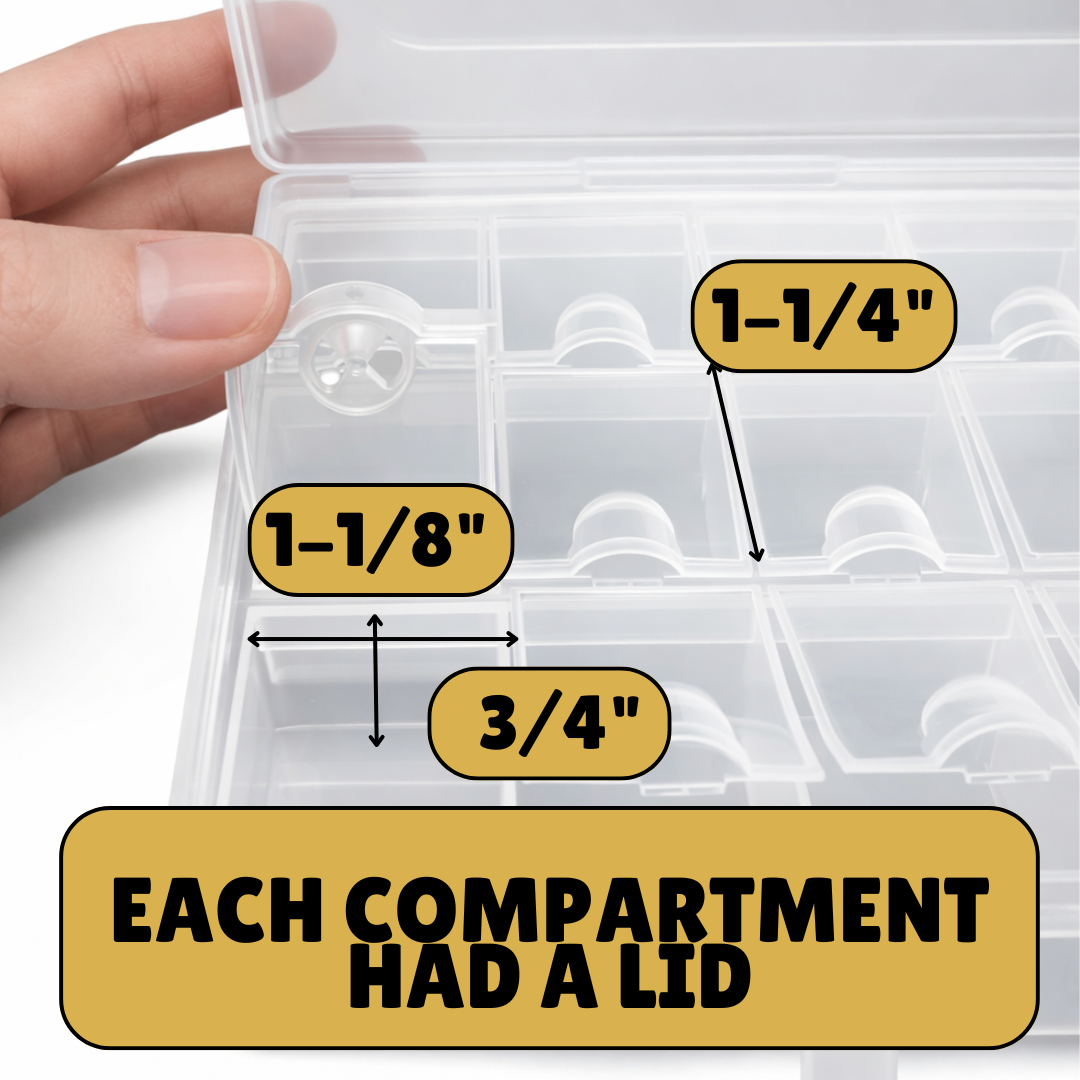 Clear Plastic Craft Box with 22 Storage Sections – TJ-13519