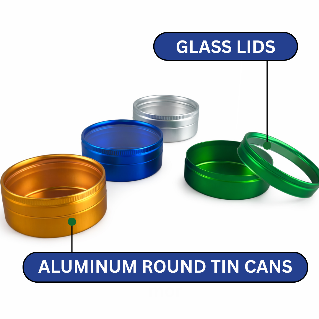 12-Piece Colorful Mini Aluminum Jars with Clear Glass Lids for Beads, Gems & Crafts – TJ05-91653