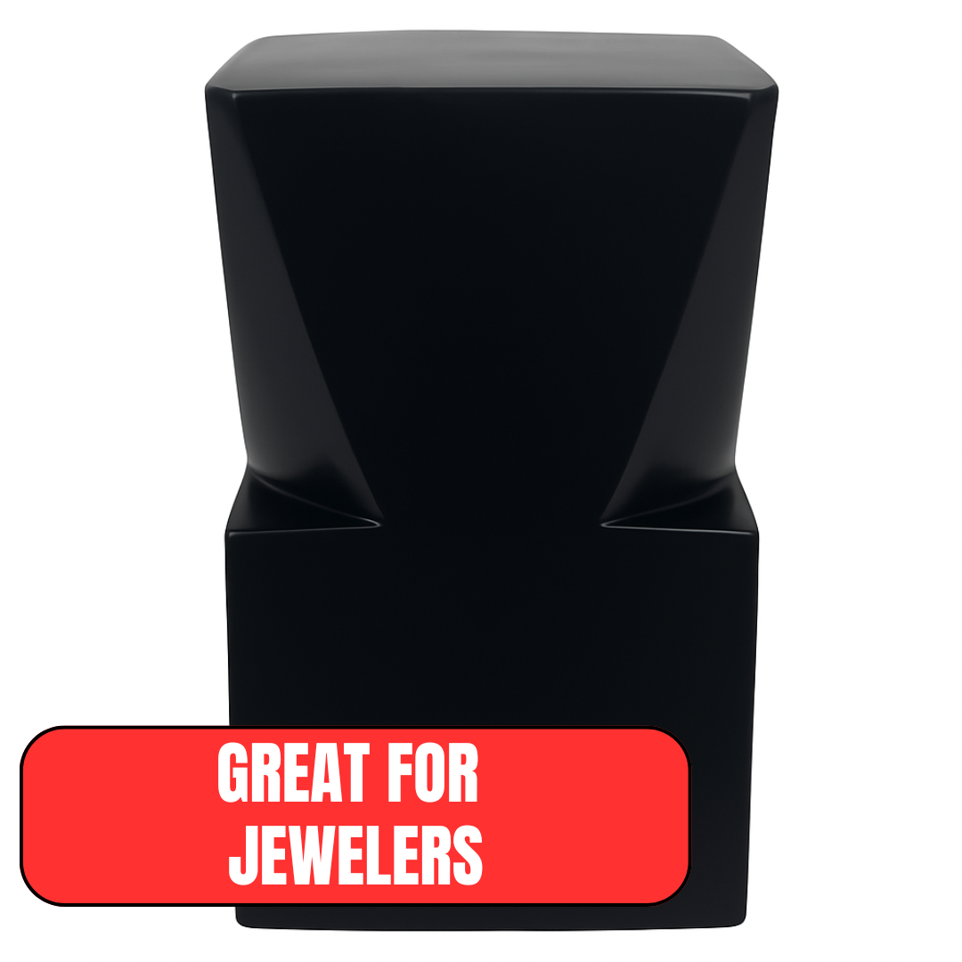 Mini Jewelers Anvil – 1.5" x 1.5" Solid Steel Bench Block with Mirror Finish – Compact Black Anvil for Metalworking, Jewelry, and Craft Use