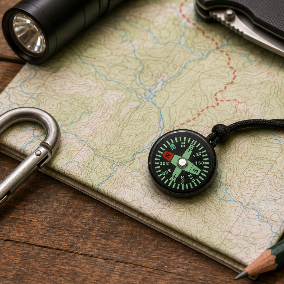 1 Inch Mini Liquid-Filled Compass with Closed Back Band, 0.2 oz Pocket Navigation Compass for Watch Strap, Cord, Hiking and Travel