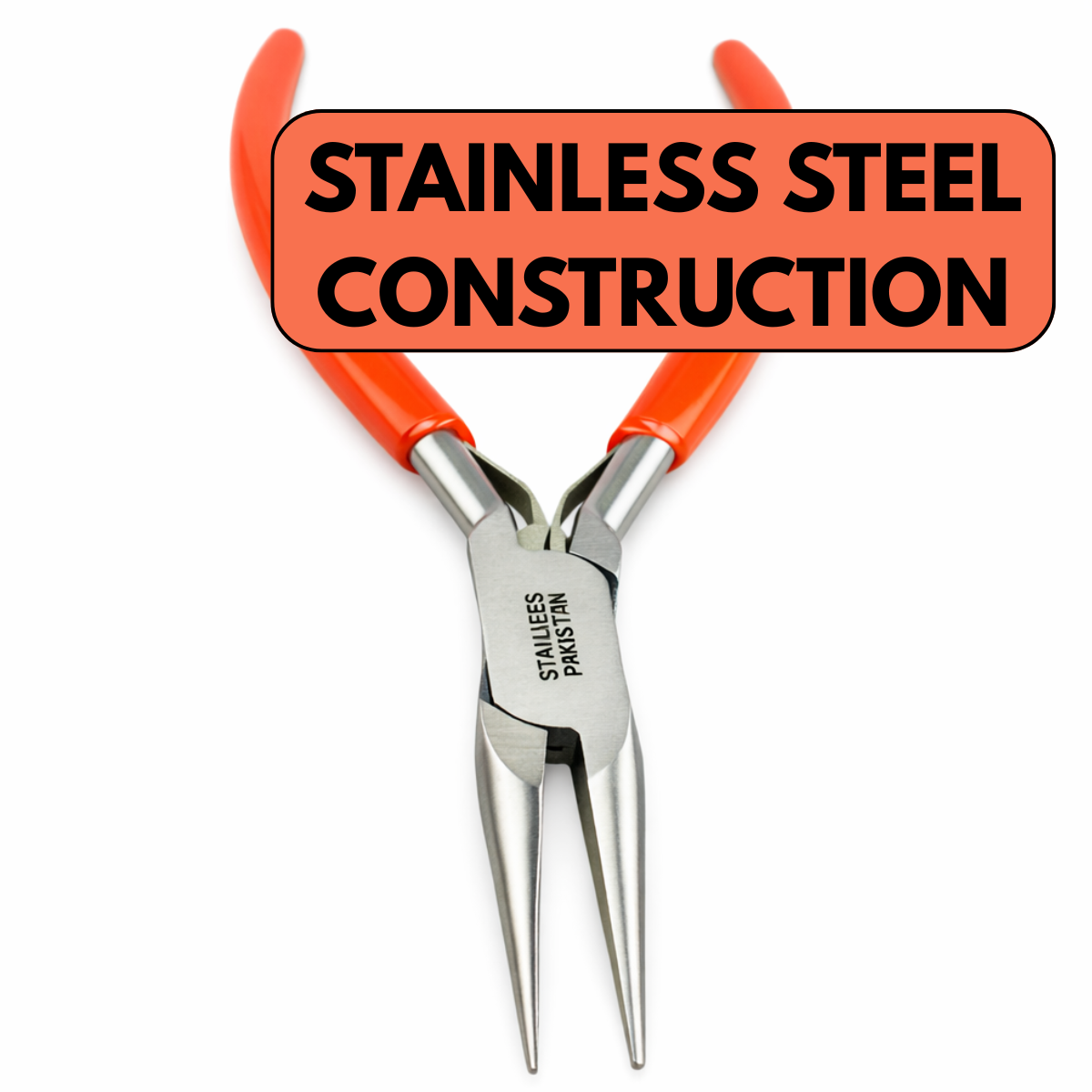 5" (12.7 cm) Stainless Steel Chain Nose Pliers | Box Joint | Perfect for Bending Wire & Creating Chain Links | Double Spring Loaded | Ergonomic Wishbone Handles