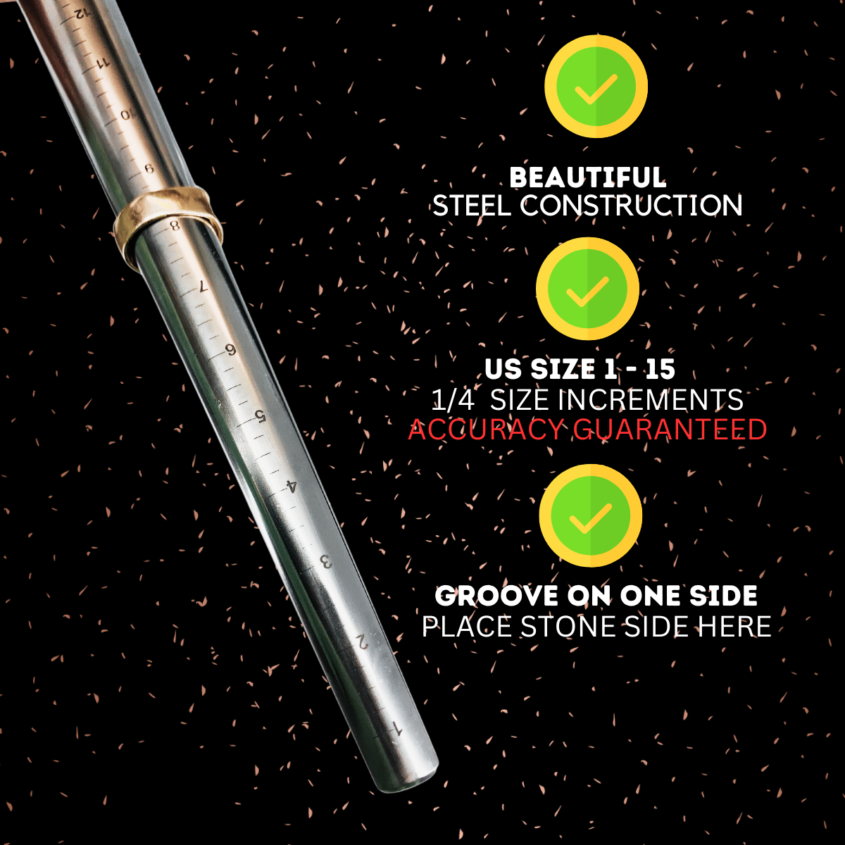 Jewelry Ring Sizing & Forming Tool Kit – Dual-Head Hammer + Steel Ring Mandrel