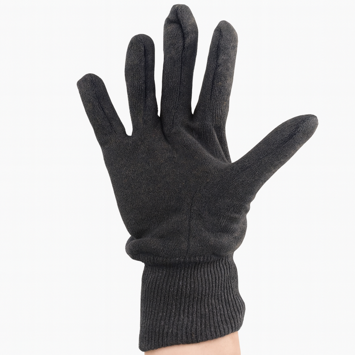 Men’s 8 oz Brown Jersey Work Gloves with Knit Wrist, Large – Cotton Gardening & Yard Gloves, Reusable, Pack of 12 (GL-07500-Z12)