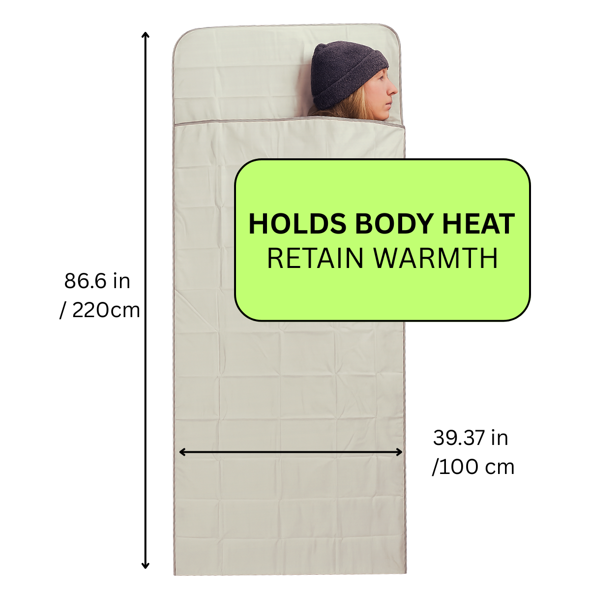 4-Layer Emergency Sleeping Bag – 39"x87" – Reflective, Lightweight & Compact Thermal Survival Blanket for Camping, Hiking, Outdoors