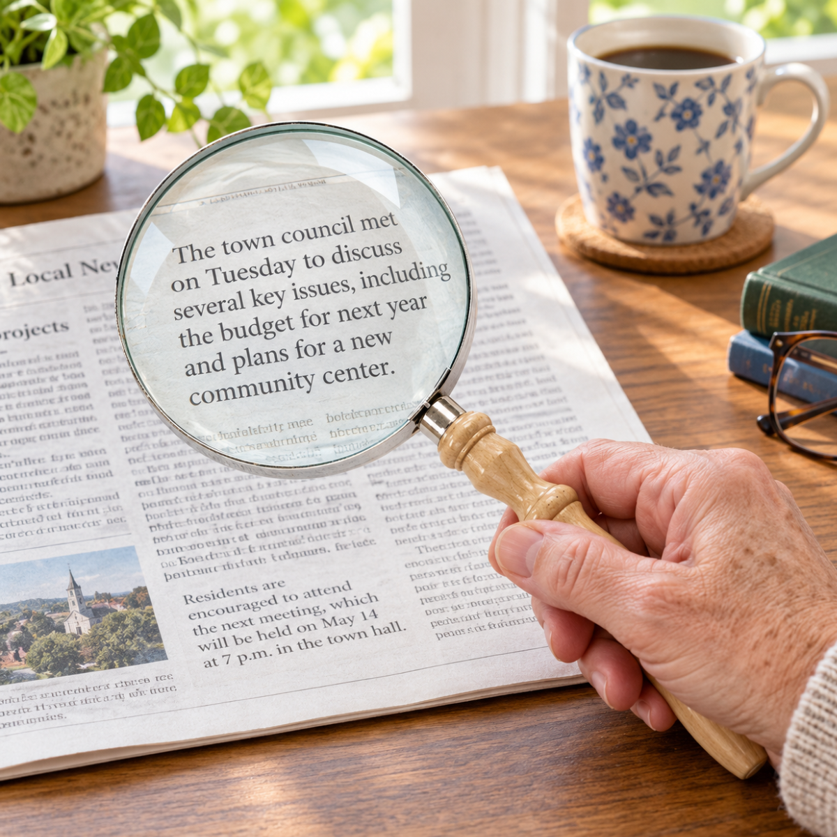 Jumbo 2X Handheld Magnifying Glass with 6-Inch Solid Glass Lens and Crafted Wood Handle, 14 Inches Overall – MG-88560
