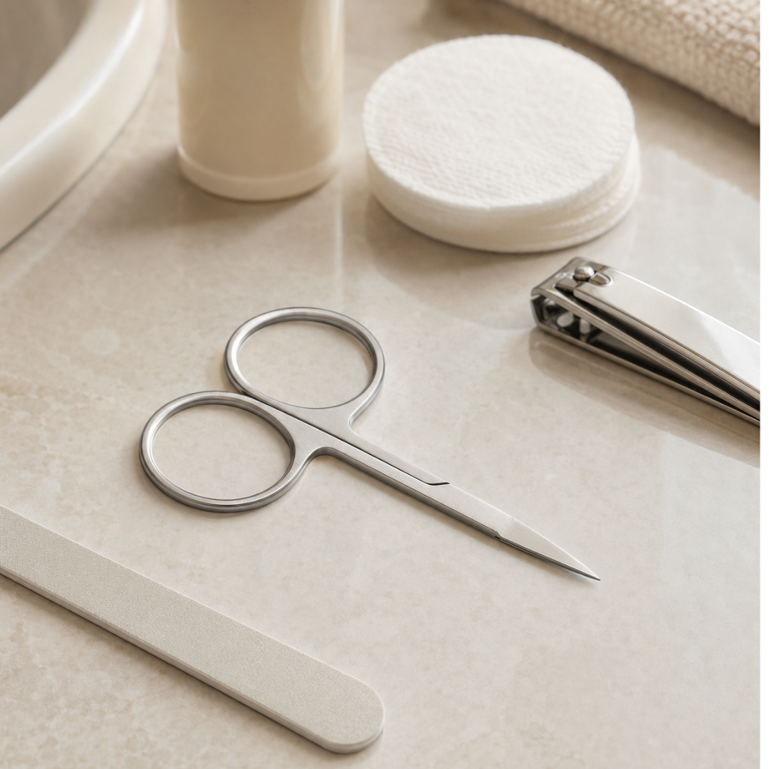 4 Inch Stainless Steel Cuticle Scissors with Large Finger Holes – Straight Precision Manicure Scissors for Cuticles, Hangnails and Nail Grooming