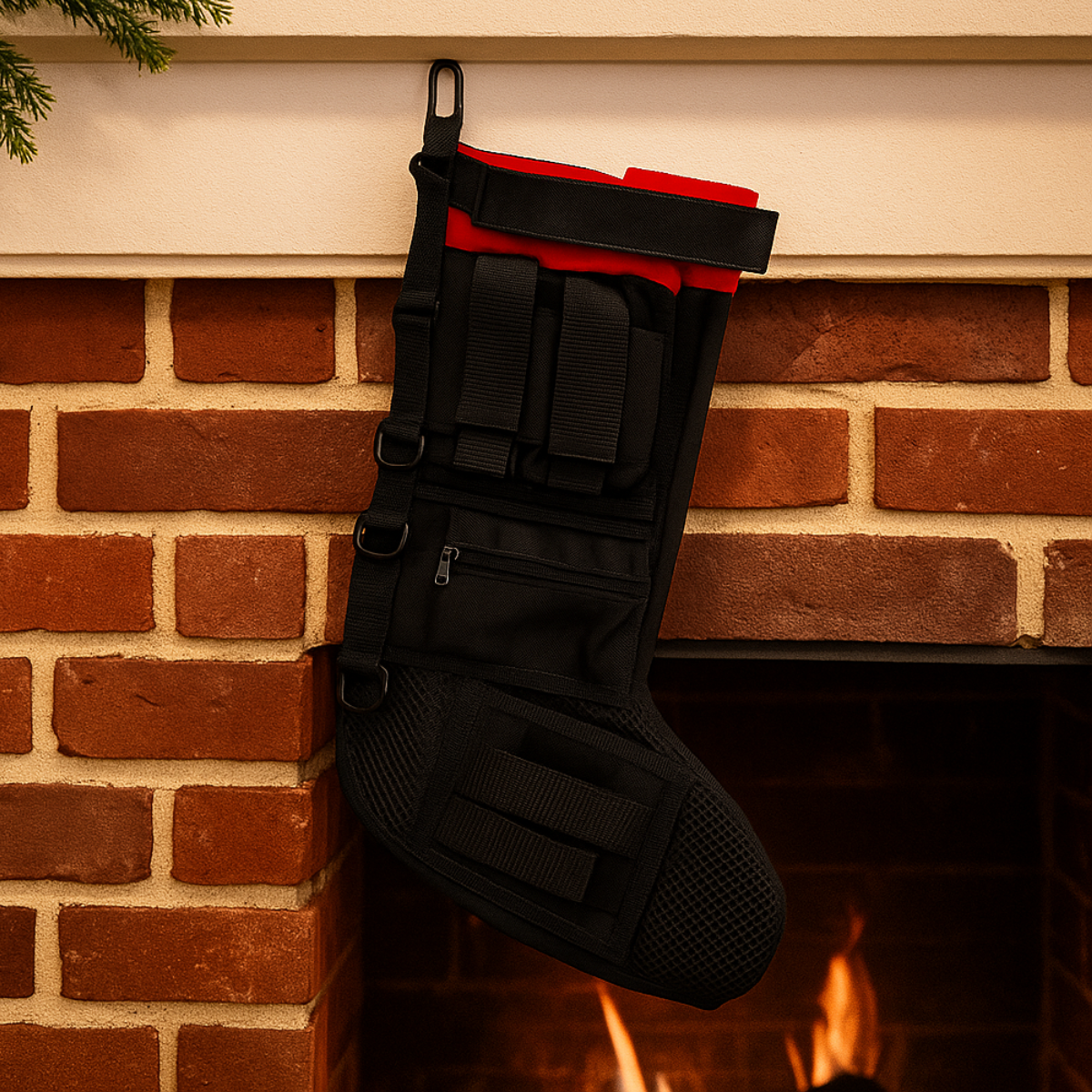 Tactical Christmas Stocking with Molle Straps, Utility Pockets & Heavy-Duty Zippers – Military Style Holiday Stocking for Tools, Gadgets & Gear