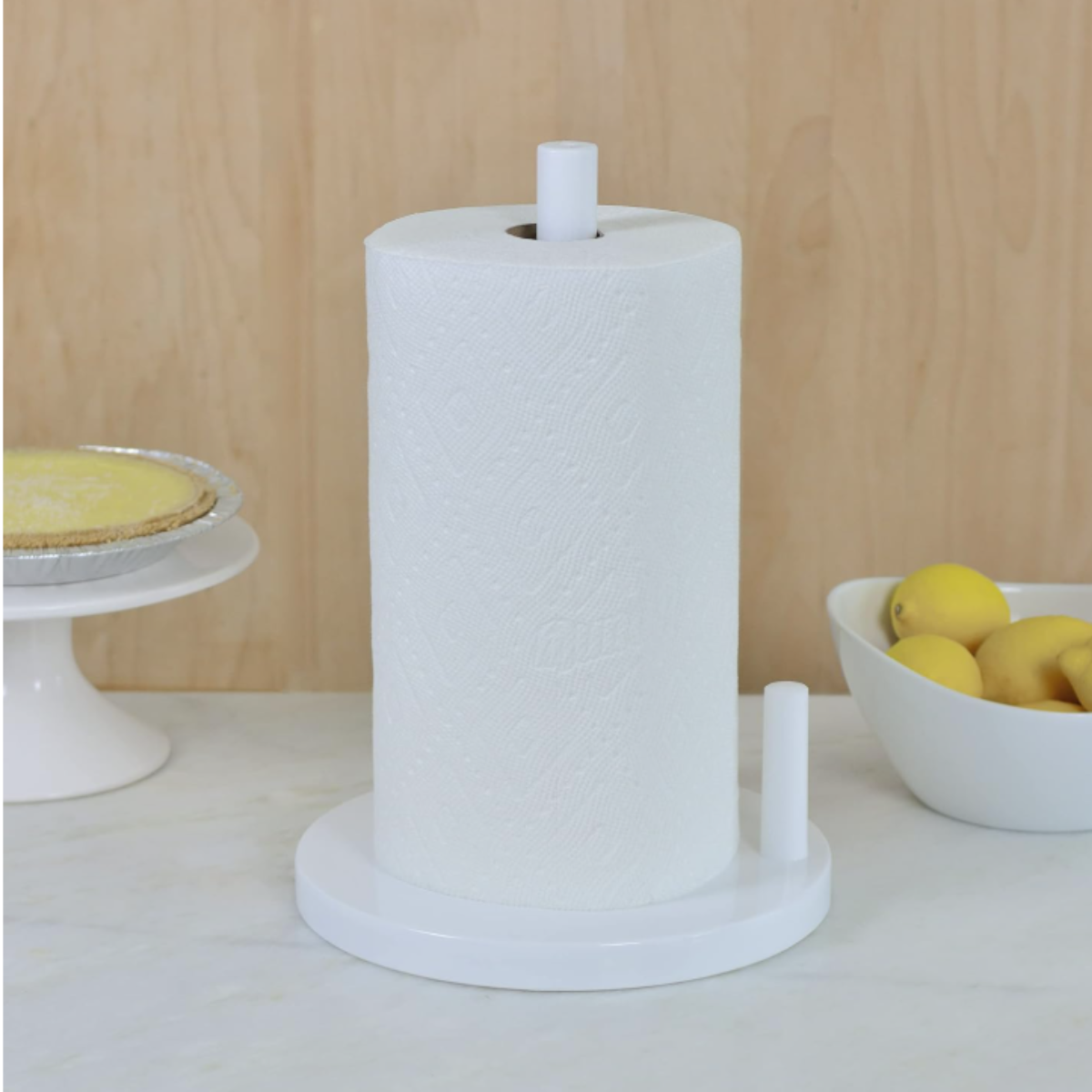 Plastic Paper Towel Holder, Upright Towel Holder Stand for Kitchen, Bathroom, and Dining Room