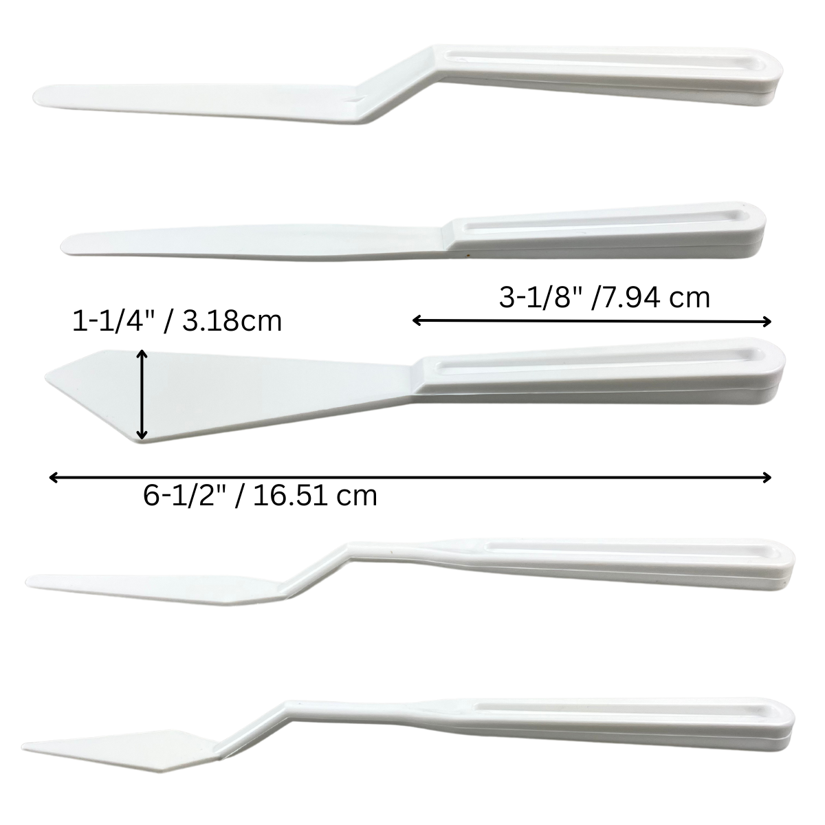 5 Piece, 6" Oil Paint Spatulas For Creating Textures On Canvas