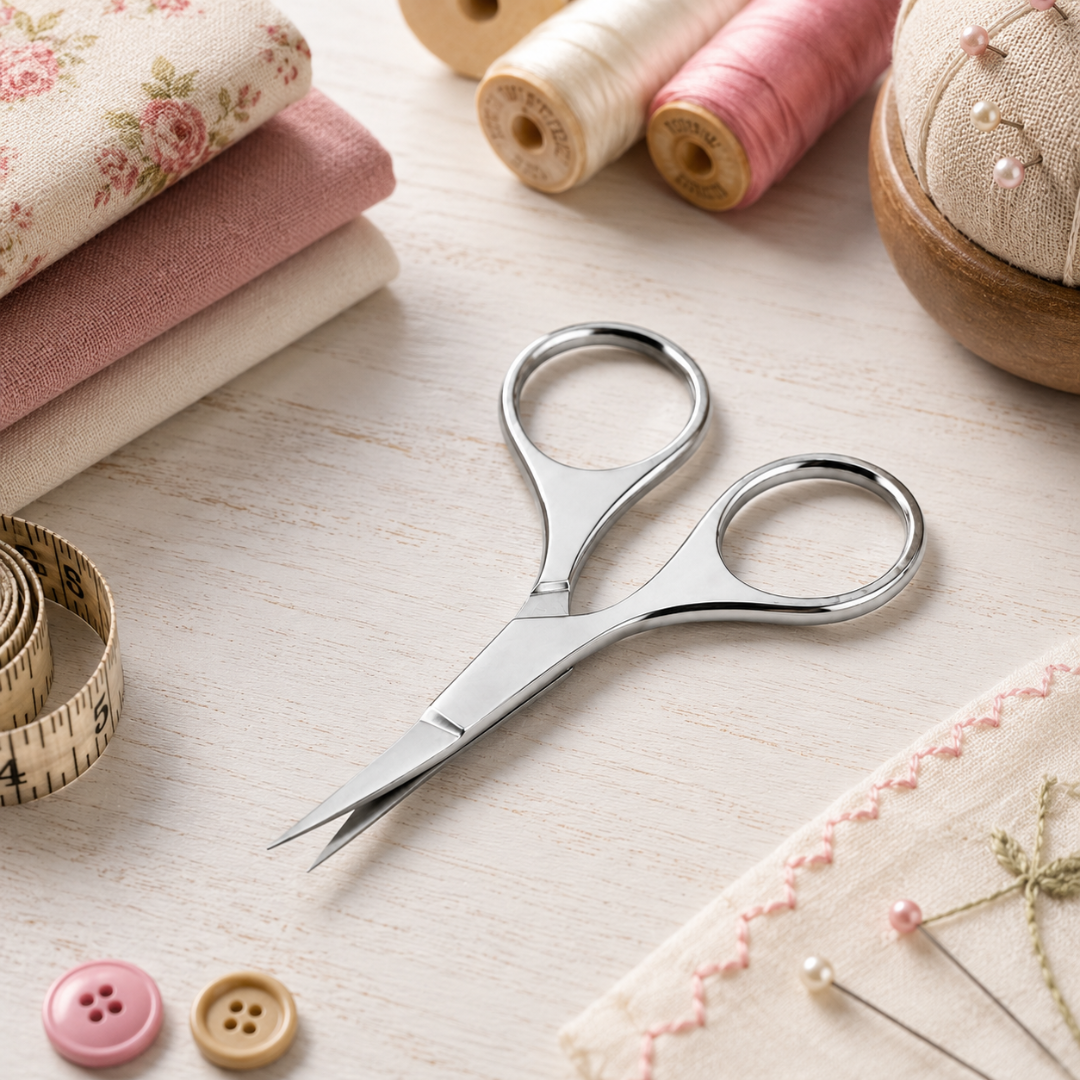 2 Pack Mini Curved Sewing Scissors, 2.5 Inch Stainless Steel Thread Snips for Sewing, Quilting, Needlework, Embroidery, Crafts & Travel