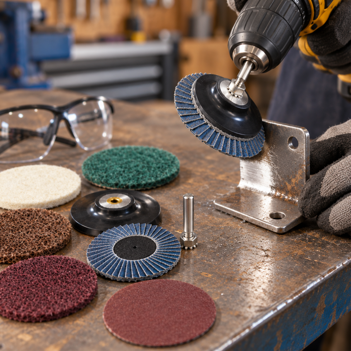 9 Piece 3" Cleaning, Sanding & Polishing Disc Set with 1/4" Shank – Surface Prep & Finishing Kit – TJ-18209