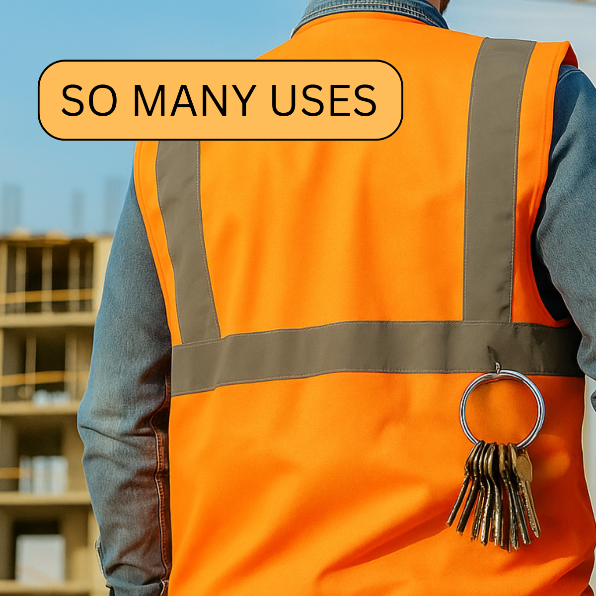 50 Piece Large Key Rings, 1-3/4 Inch Diameter  - HW-99043