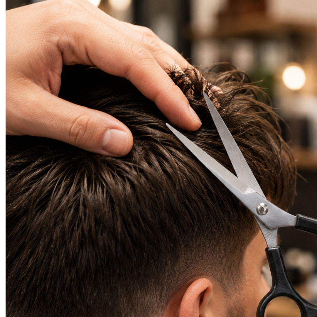 6-Inch 3-Finger Barber Hair Scissors, Stainless Steel Precision Cutting Shears with Triple Hole Plastic Handle, 2.75-Inch Blades, Pack of 2