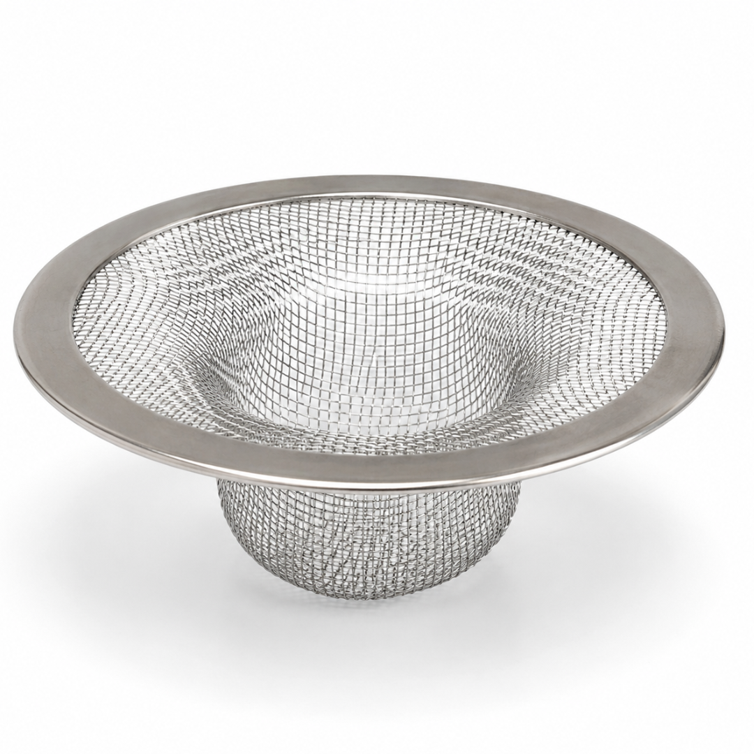 4.5 Inch Stainless Steel Mesh Sink Strainer, Fine Mesh Kitchen Drain Basket for Catching Food Debris, Durable Round Sink Drain Filter