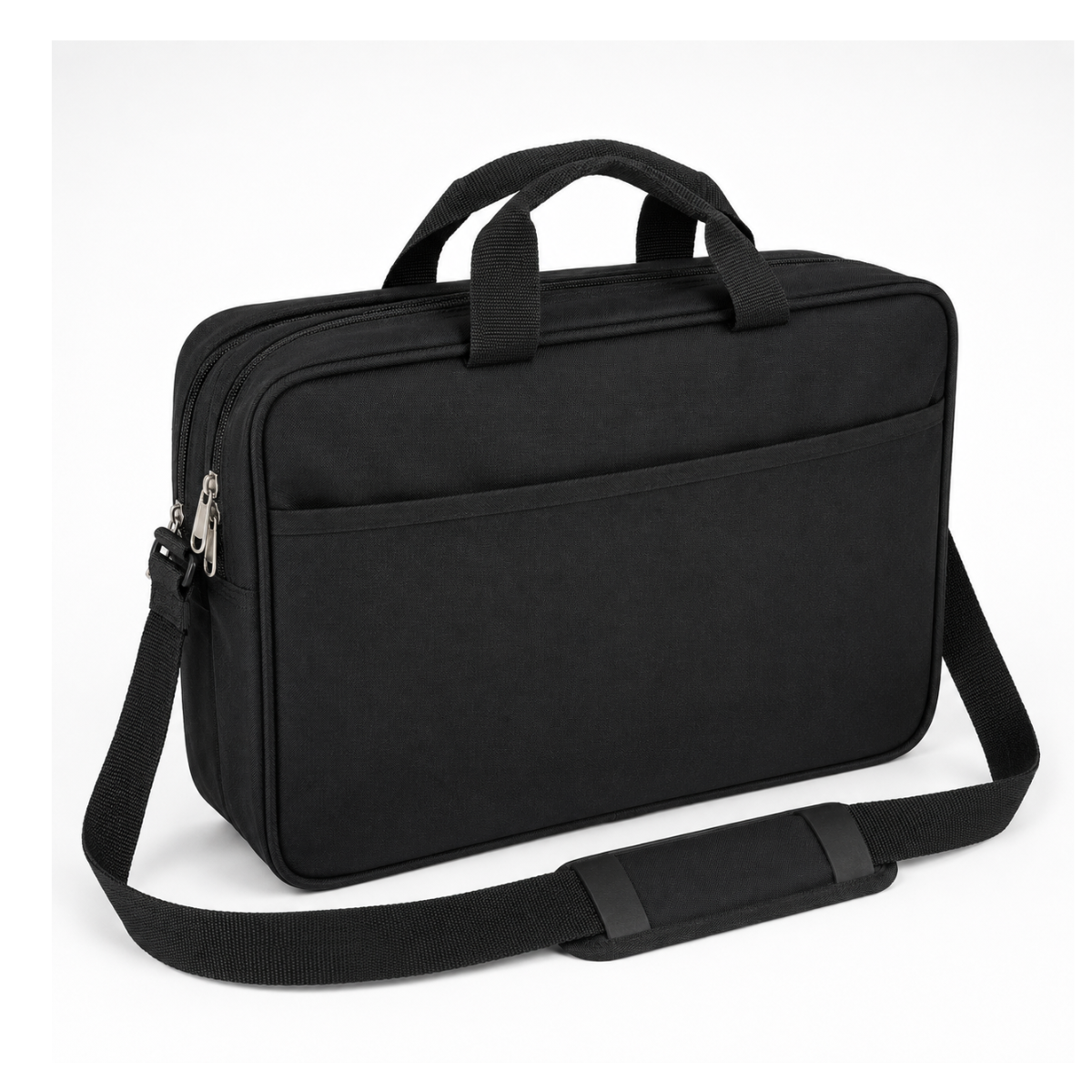 Multi-Purpose Heavy-Duty Black Canvas Tote Bag with 17 Pockets, 5 Zippers, Adjustable Shoulder Strap and Reinforced Bottom – Soft-Sided Tool, Work and Laptop Carrying Bag, 16.5 x 11 x 6 Inches
