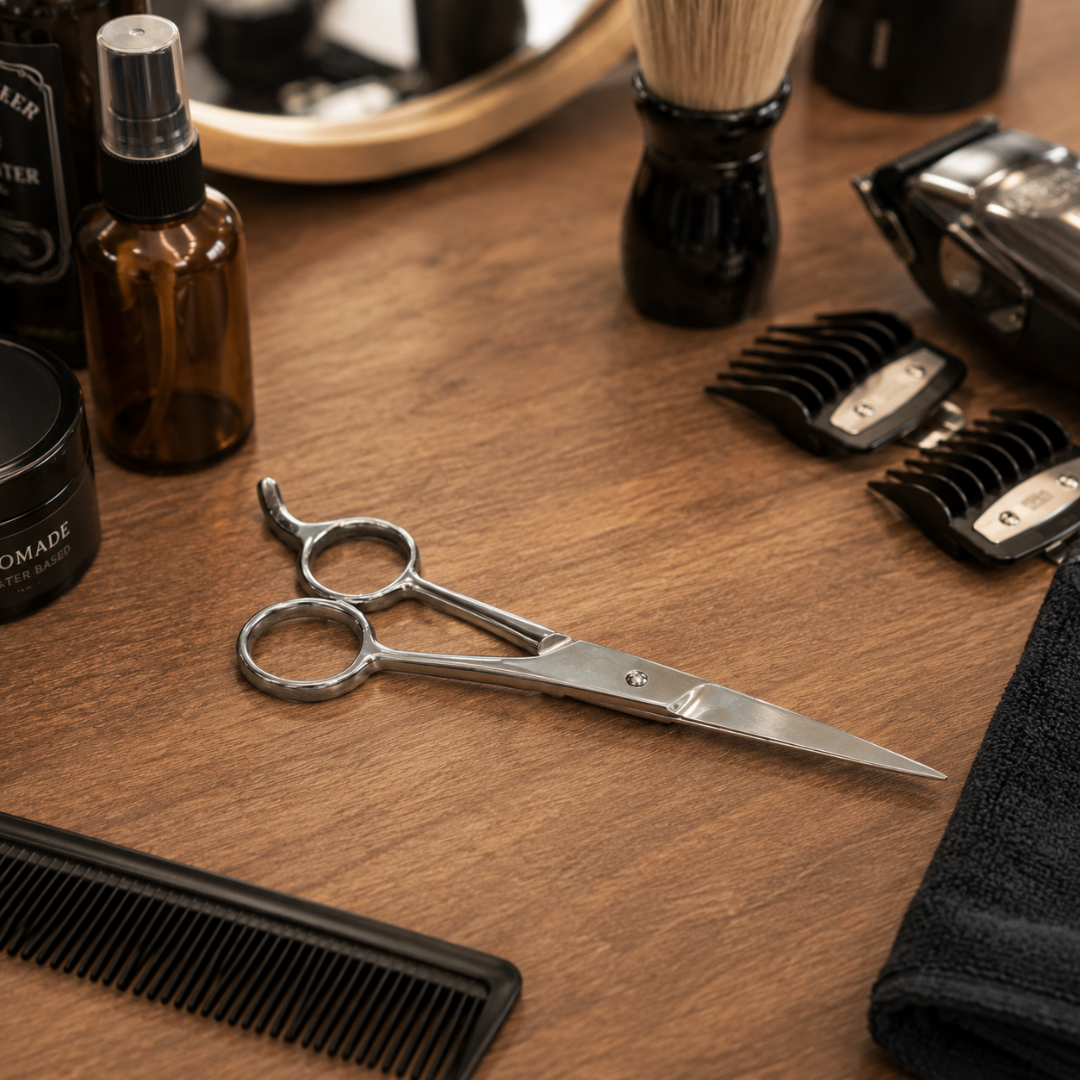 6.5 Inch Professional Barber Scissors, Stainless Steel Hair Cutting Shears with 2.75 Inch Blades and Finger Rest Lever, Sharp Salon & Home Hair Trimming Scissors