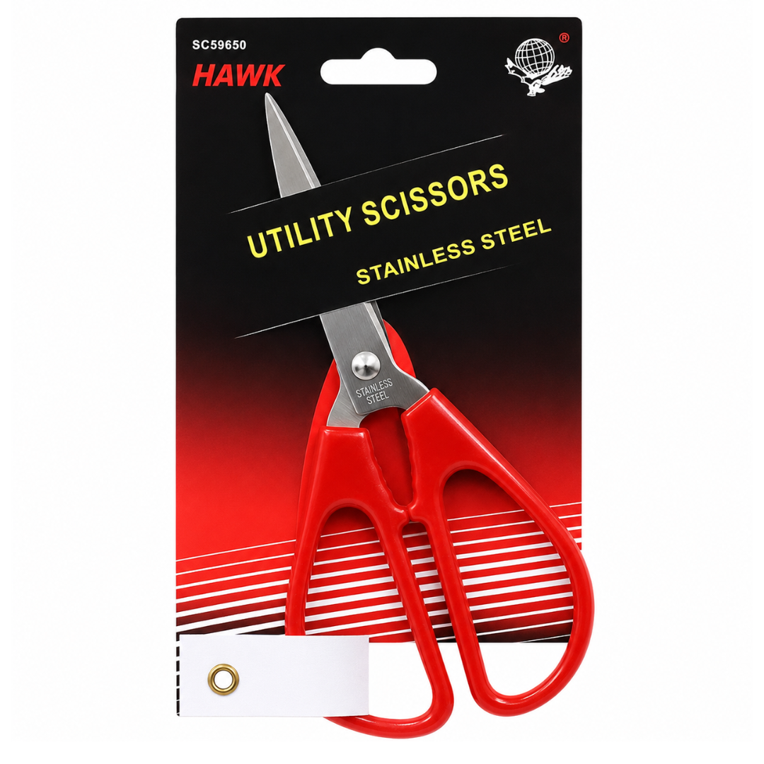 6.5-Inch Traditional Chinese Utility Scissors, Extra-Large Red Handles, Sharp Stainless Steel 3-Inch Blades for Paper, Fabric, Crafts, Office, Home and School, Pack of 2 – SC-59650-Z02