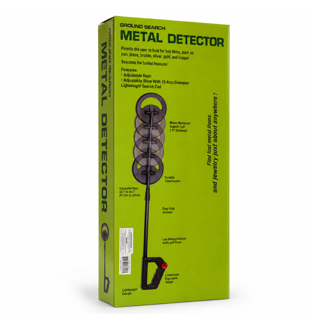 Lightweight Handheld Metal Detector with Adjustable 23–34.5 Inch Shaft and Wired Earphone – Portable Detector for Coins, Jewelry, Beach, Park and Outdoor Searching – TM-2802