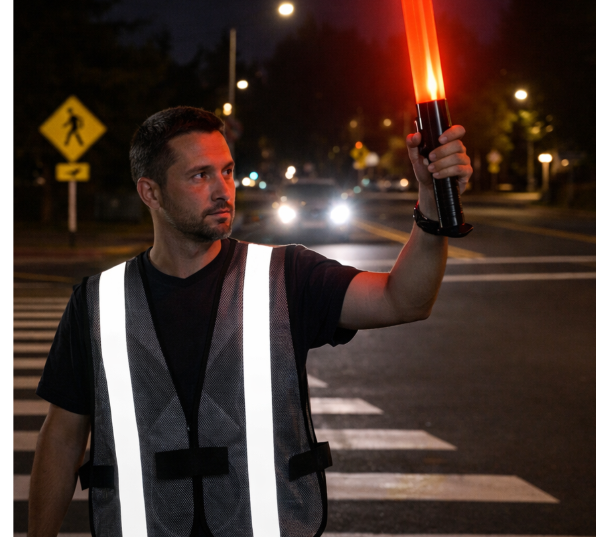 Black Mesh Safety Vest with White Reflective Strips  - SF-22224