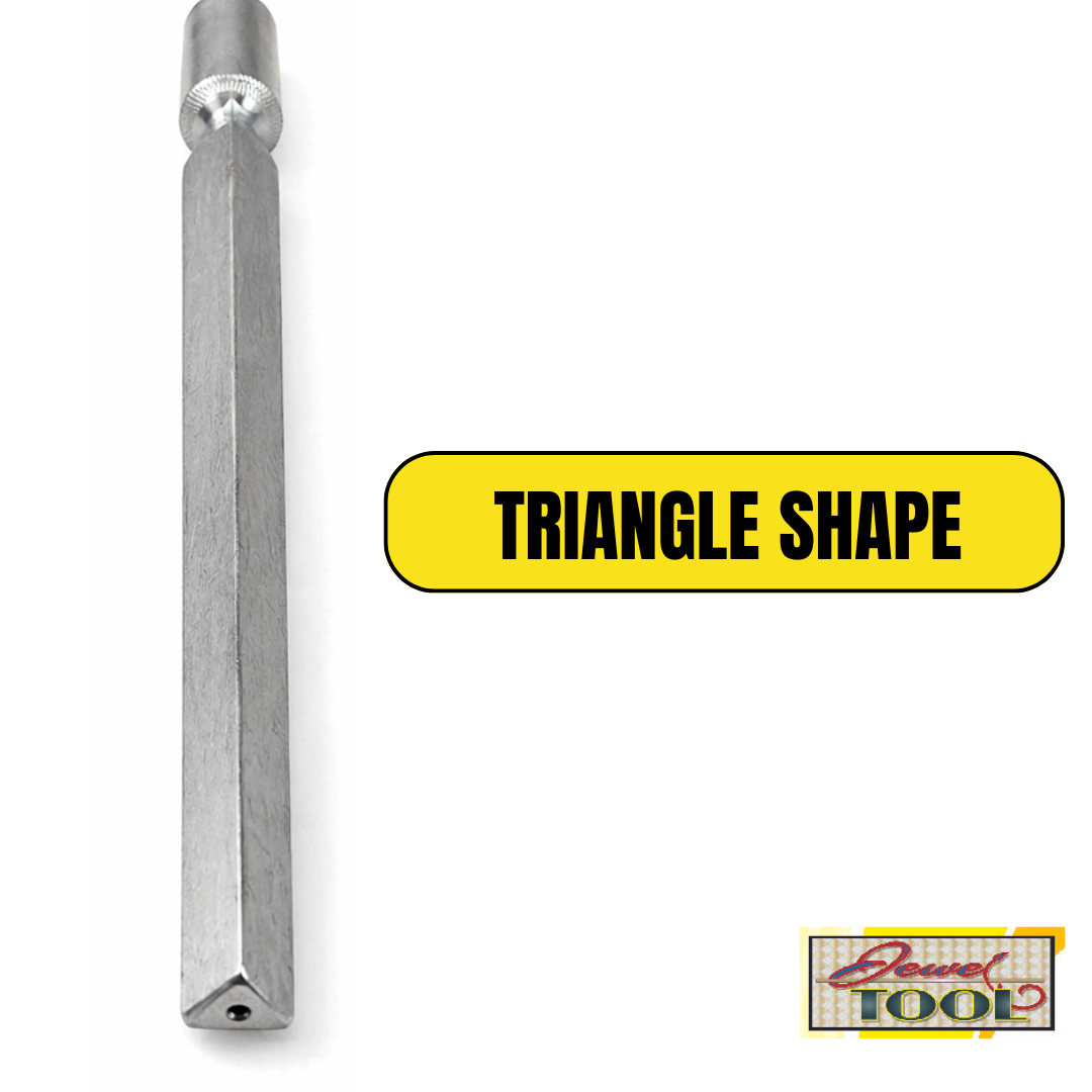 Triangle Ring Mandrel Stick – 3/8" Jewelry Ring Sizing Tool, Steel Construction, 9" Length, Professional Jewelers Tool