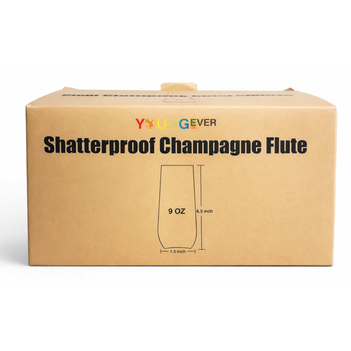 Shatterproof Champagne Flutes – 9 oz Clear Plastic Stemless Champagne Glasses, BPA-Free Reusable Party Flutes, 6" Tall – Set of 12