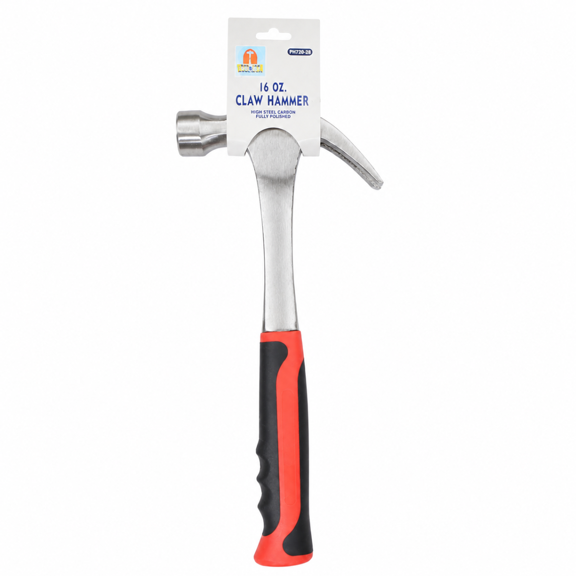 16 oz Claw Hammer with Comfort Grip Handle, Steel Polished Head, Shock Absorbing Non-Slip Grip, 13 Inch Framing & General Purpose Hammer – PH720-28