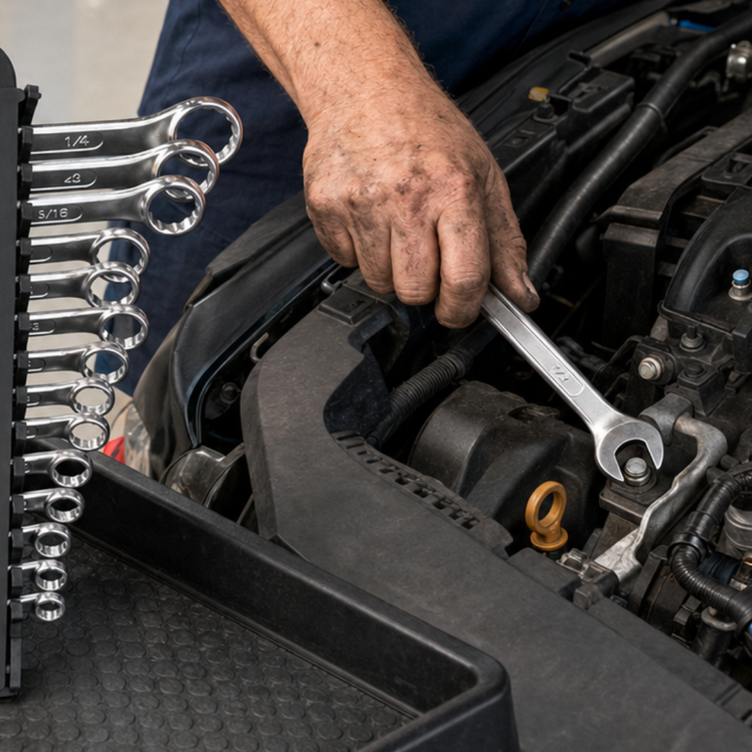 14-Piece SAE Combination Wrench Set, 1/4 Inch to 1-1/4 Inch, Open-End and Box-End Standard Wrenches with Plastic Carrying Case