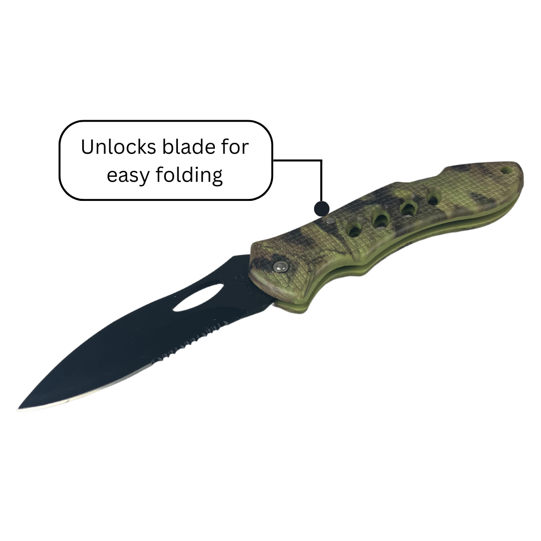 7.5" (19.1 cm) Hunting & Fishing Knife | 3" (7.6 cm) Black-Coated Stainless Steel Blade