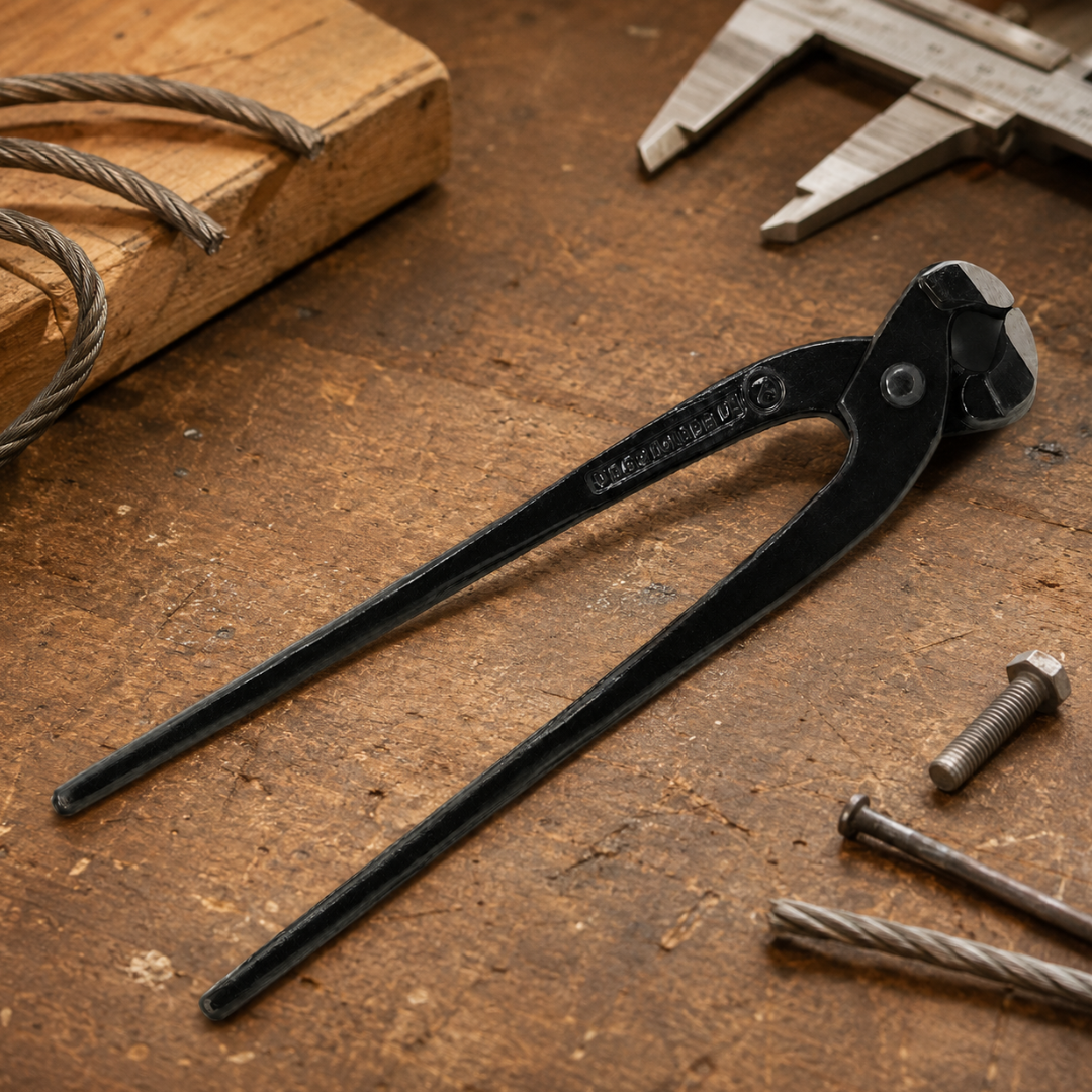 10 Inch Pincer End Cutting Pliers, Drop-Forged Steel End Nippers with Cushioned Dipped Handles for Cutting Wire and Bolts