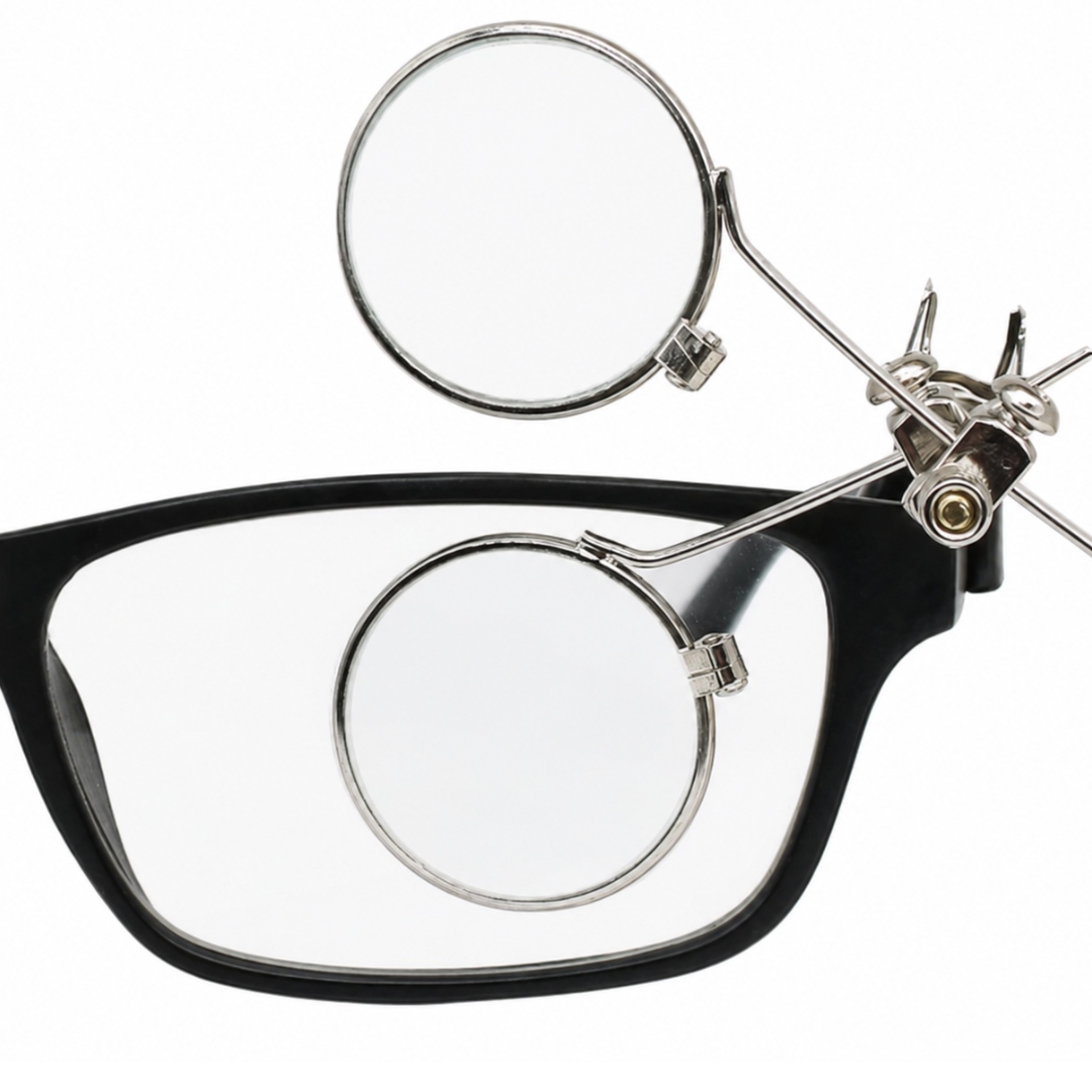 Double Lens Clip-On Eyeglass Loupe Magnifier, 3X Each Lens, Hands-Free Magnification for Jewelry, Electronics, Watch Repair, Crafts & Close Detail Work