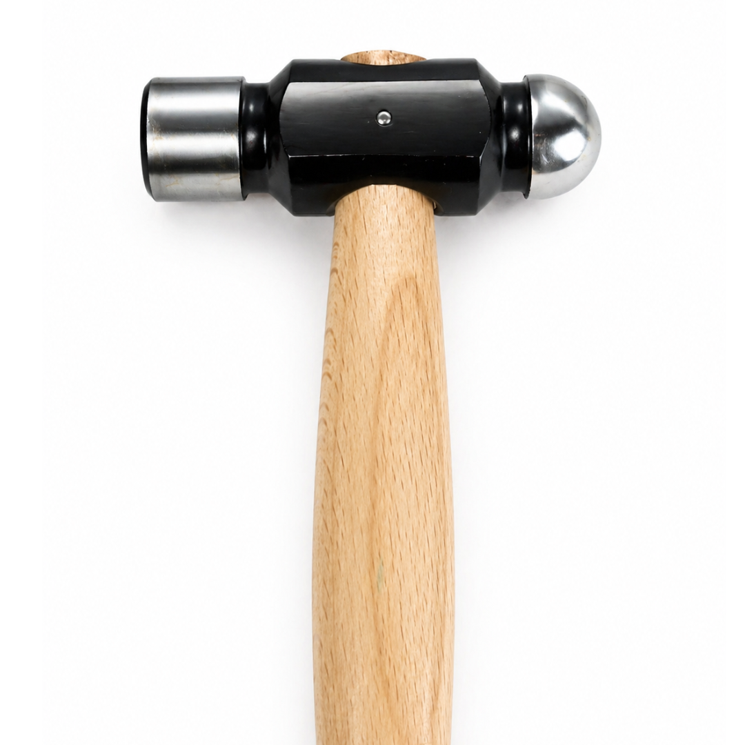 4 oz Ball Pein Jeweler’s Hammer with Wooden Handle – 10" Drop Forged Metalworking Hammer for Jewelry, Wire & Sheet Metal
