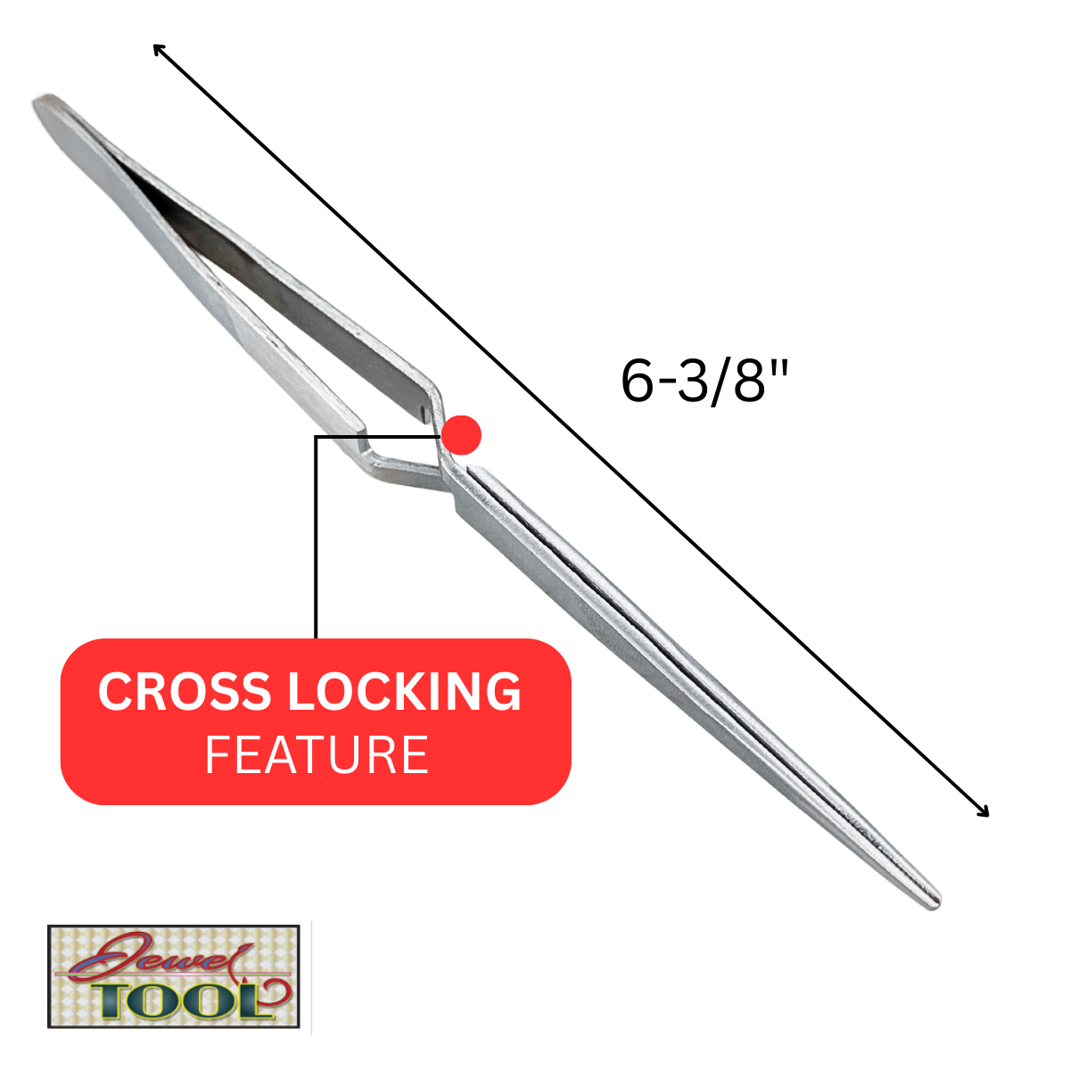 6 Inch Helping Hand Style Locking Tweezers - 2 Swivels & Magnetic Base  - TJ1100-MAG
