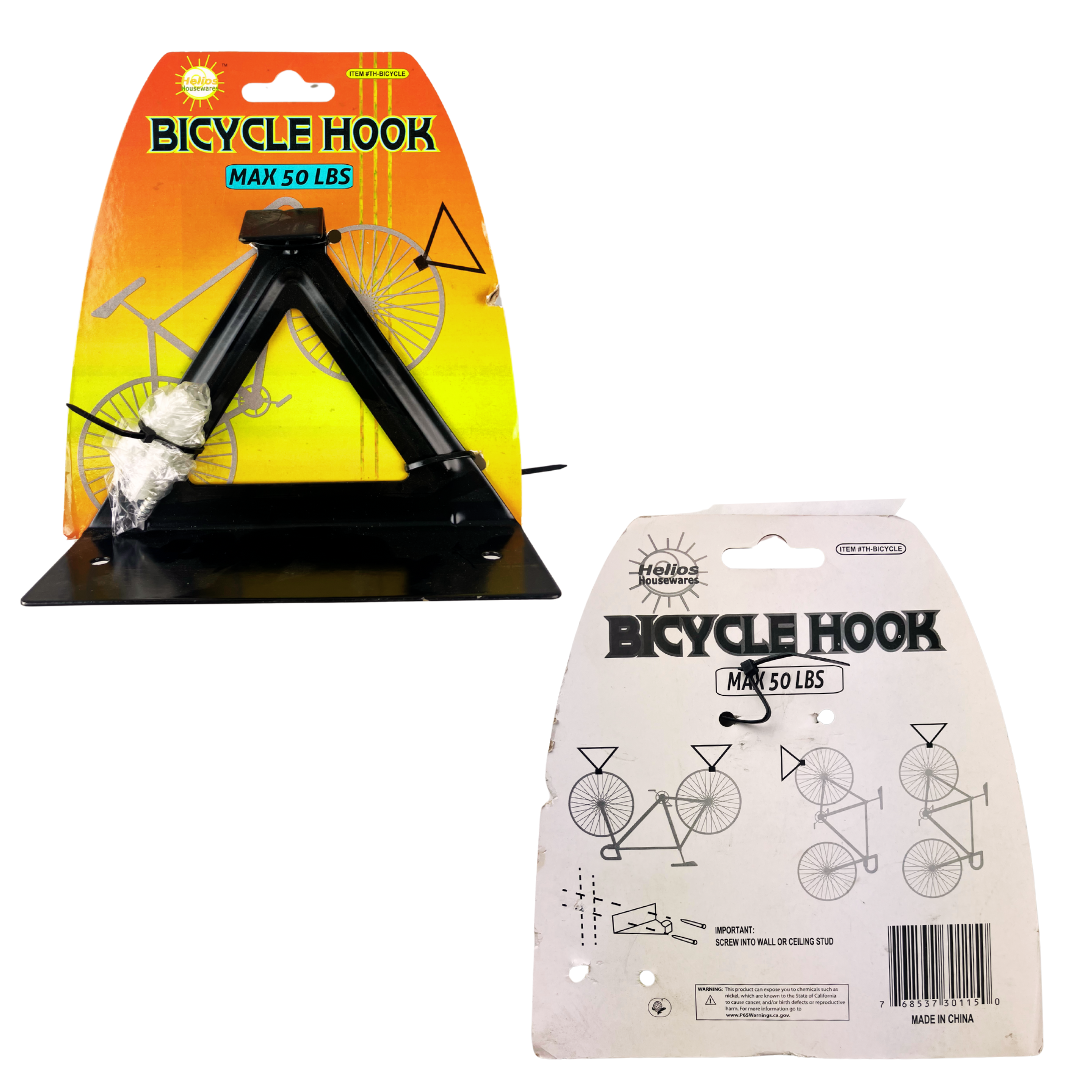 Steel Bicycle Hanging Hooks | 2 Way Design | 6" x 2.25" x 4.5" (15.2 cm x 5.7 cm x 11.4 cm) | Designed for Ceiling & Wall Mountable | Hardware Included