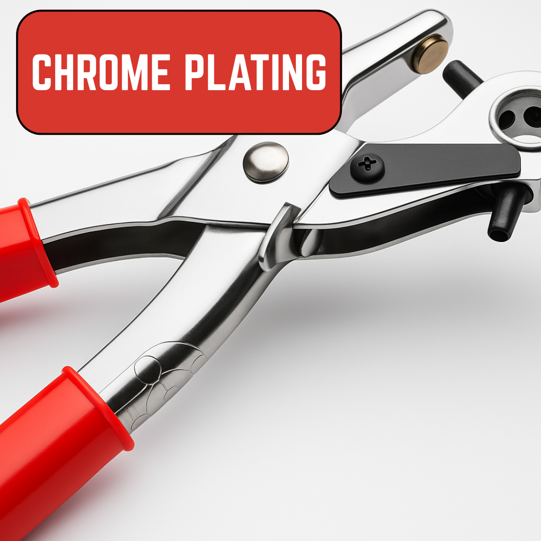 Leather Hole Punch Tool – 6 Sizes (2.5–6mm) | Nickel Plated with Brass Anvil & Comfortable Vinyl Grip – Ideal for Belts, Bags, Straps & Crafts